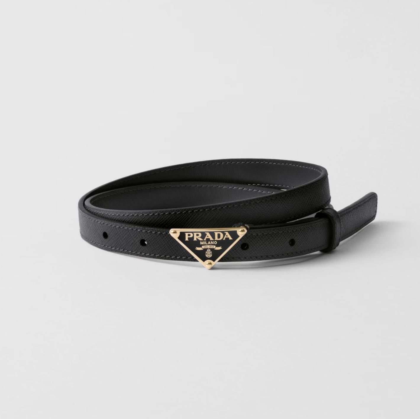 Prada PRADA LOGO LEATHER BELT SIZE 85 Size ONE SIZE - 1 Thumbnail