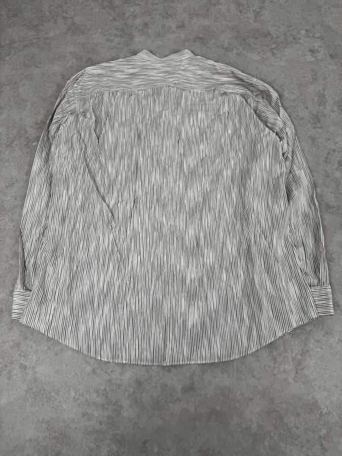 Issey Miyake Issey Miyake White Striped Officier Collar Shirt Size US L / EU 52-54 / 3 - 4 Thumbnail