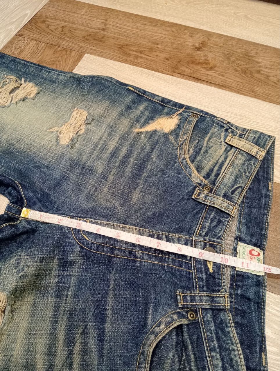 If Six Was Nine OZZ FIRST PINBALL BLUE DISTRESSED FLARED PANTS Size US 32 / EU 48 - 14 Thumbnail