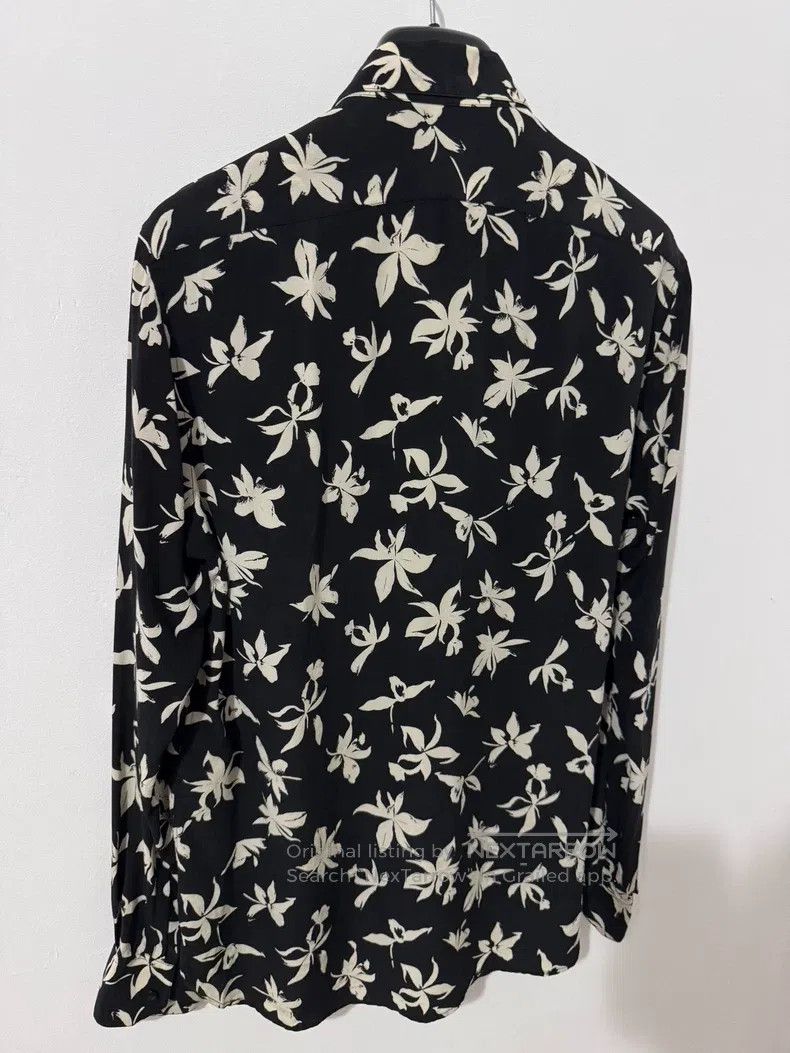 Saint Laurent Paris Saint Laurent Paris Silk black and white maple leaf print Size XS / US 0-2 / IT 36-38 - 4 Thumbnail