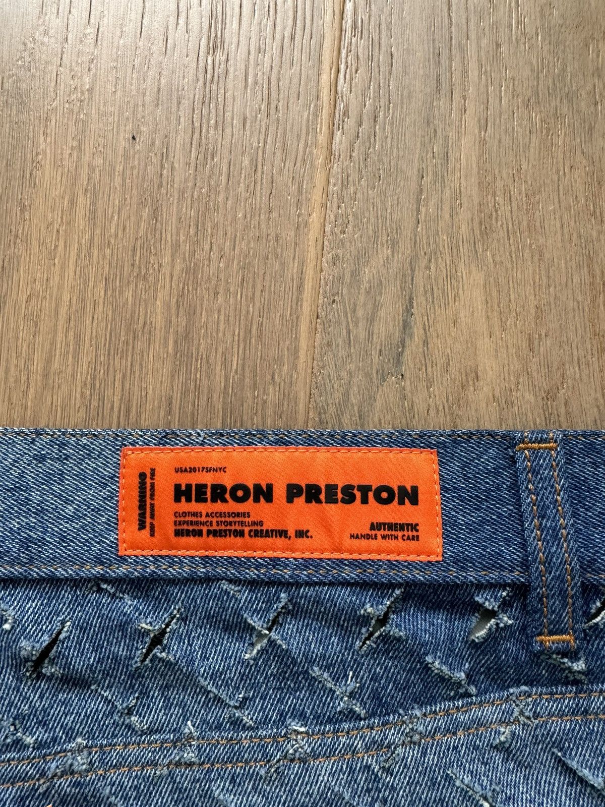 Heron Preston Heron Preston Blue Razor Cut Jeans Size US 31 - 3 Thumbnail