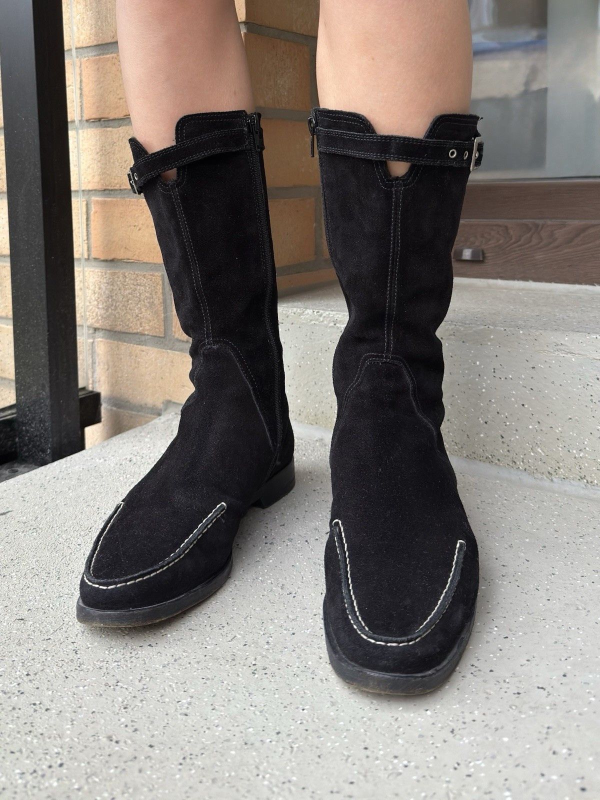Escada Sport DDP vntg Escada Sport Suede Zip Knee Boots Shoes size 37.5 Size US 7.5 / IT 37.5 - 3 Thumbnail