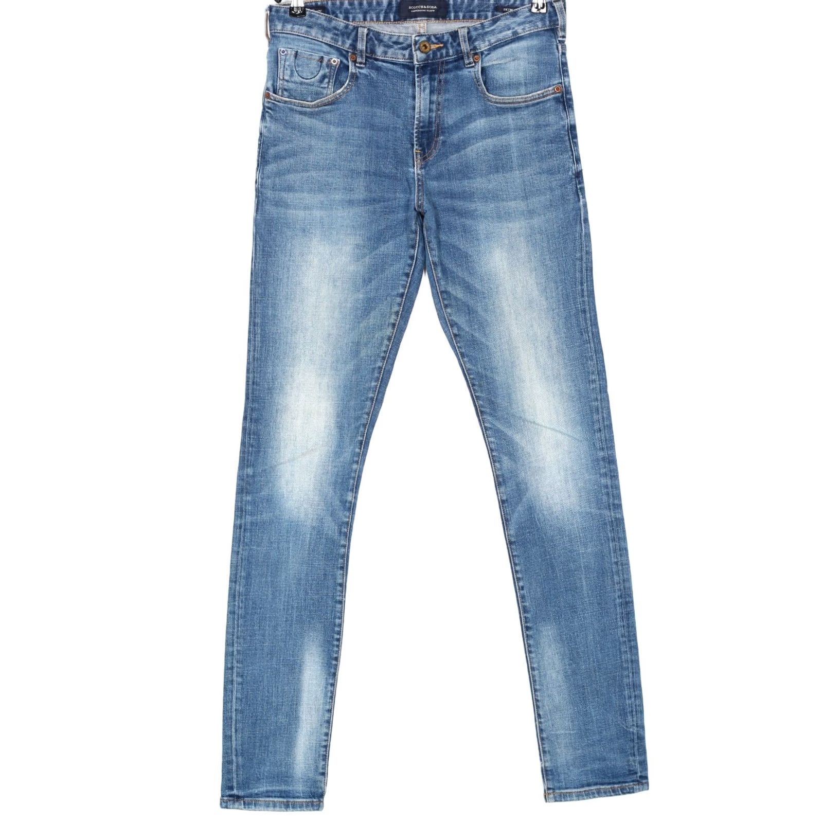 Scotch & Soda SCOTCH & SODA SKIM Stretch Skinny Jeans Men 32/36 Blue Denim Slim 5-Pocket DZ4507 Zips Rise Mid 10-12in Adult Mens Size US 32 / EU 48 - 2 Thumbnail
