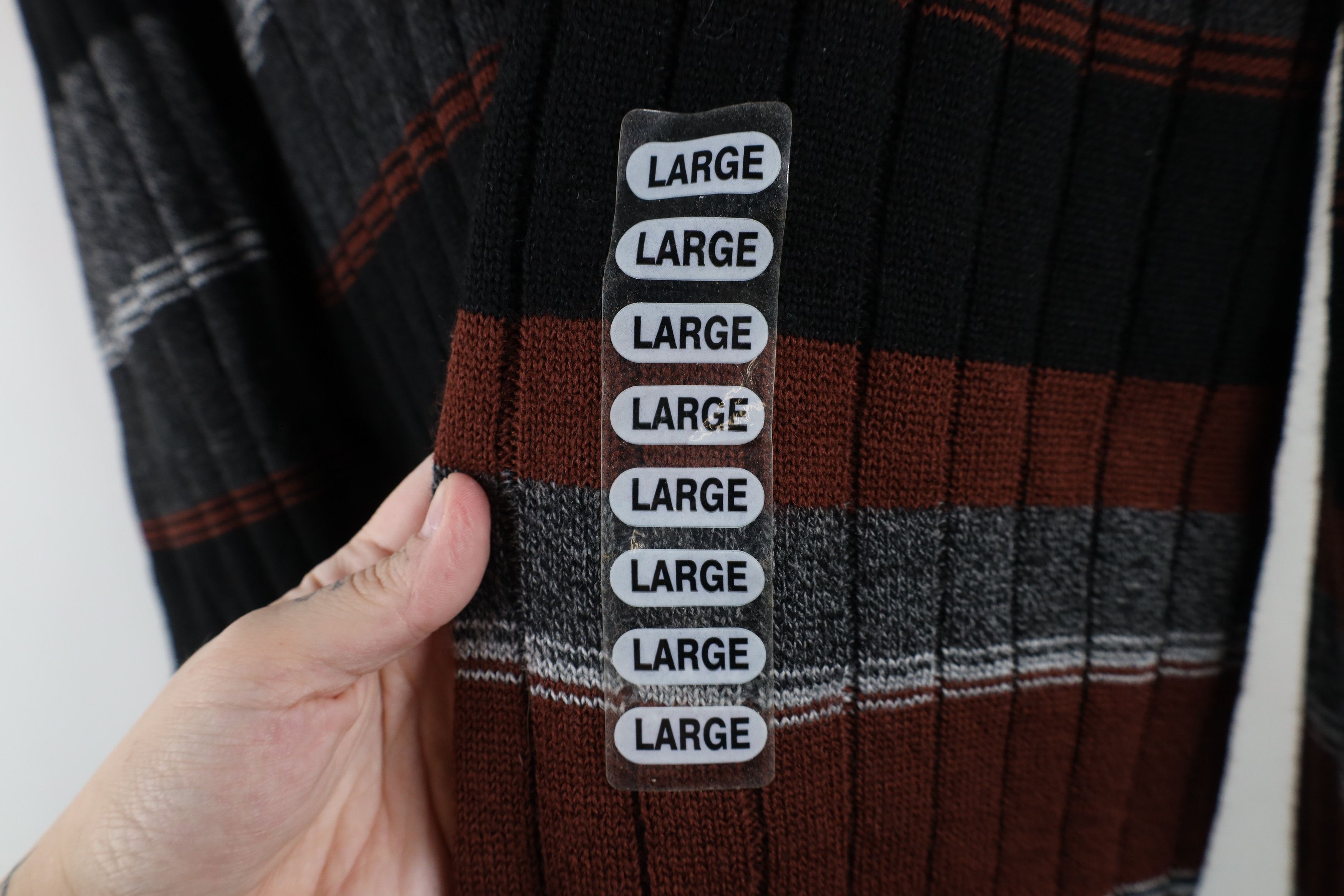 Vintage Deadstock Vintage 90s Streetwear Block Ribbed Knit Sweater Size US L / EU 52-54 / 3 - 7 Thumbnail