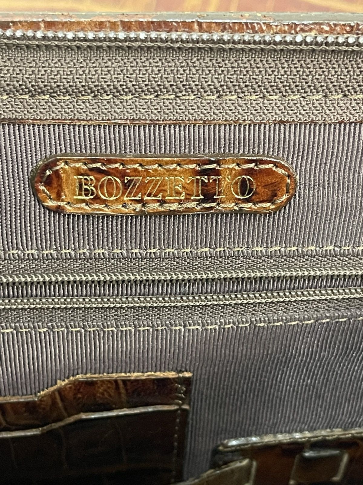 Genuine Leather Crocodile Embossed Vtg Bozzetto Italy Large Clutch Bag 1🟩3 Size ONE SIZE - 24 Thumbnail