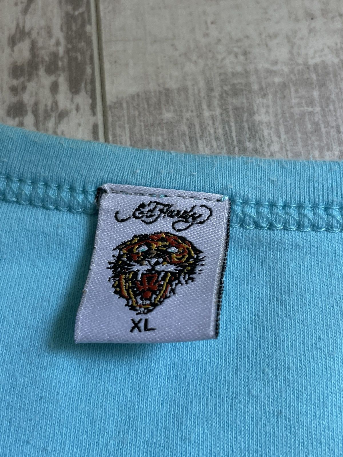 Ed Hardy Y2K Vintage Ed Hardy 00’s Blue T-Shirt RARE Size XL / US 12-14 / IT 48-50 - 5 Thumbnail
