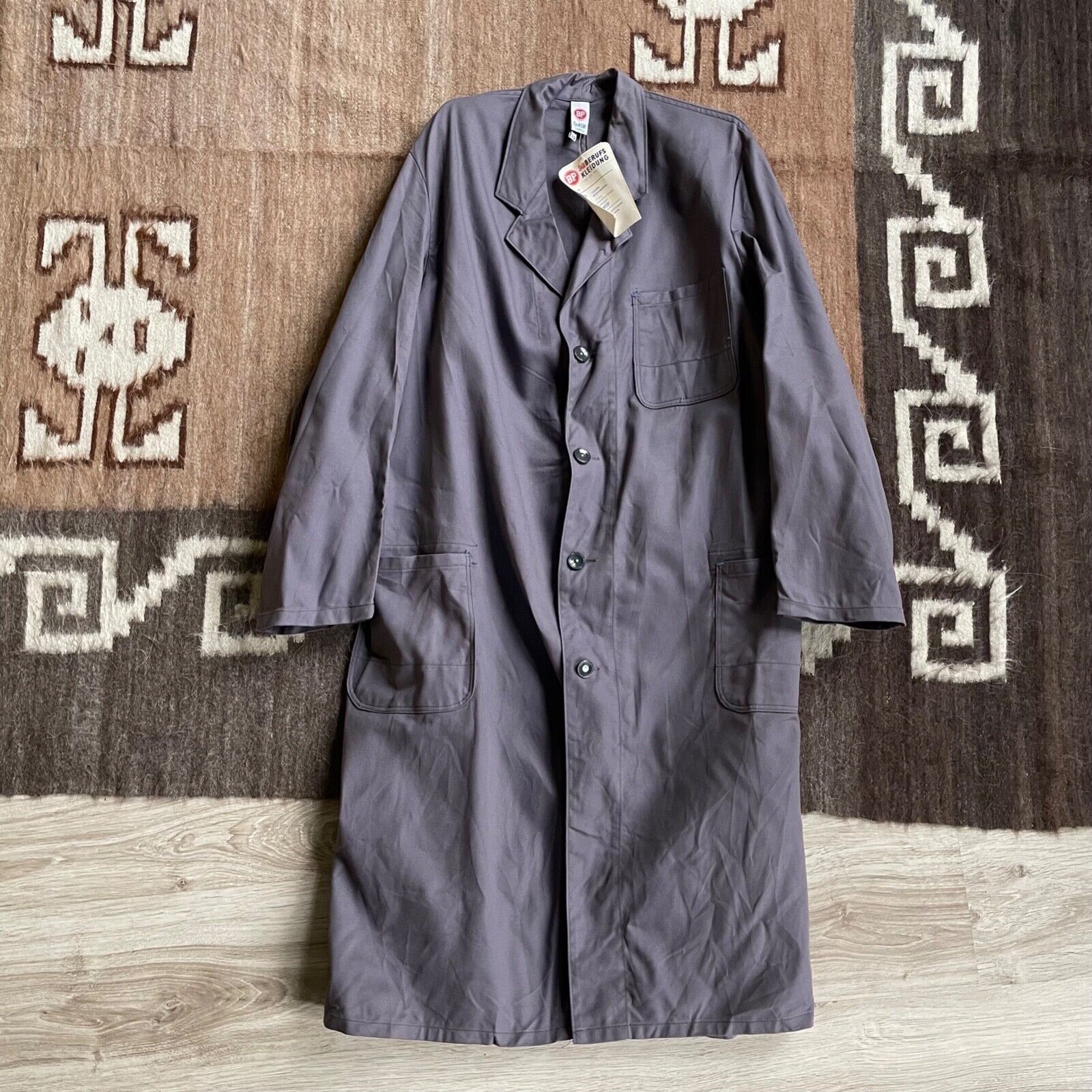 Vintage French Workwear Long Chore Utility Jacket 8413AC
