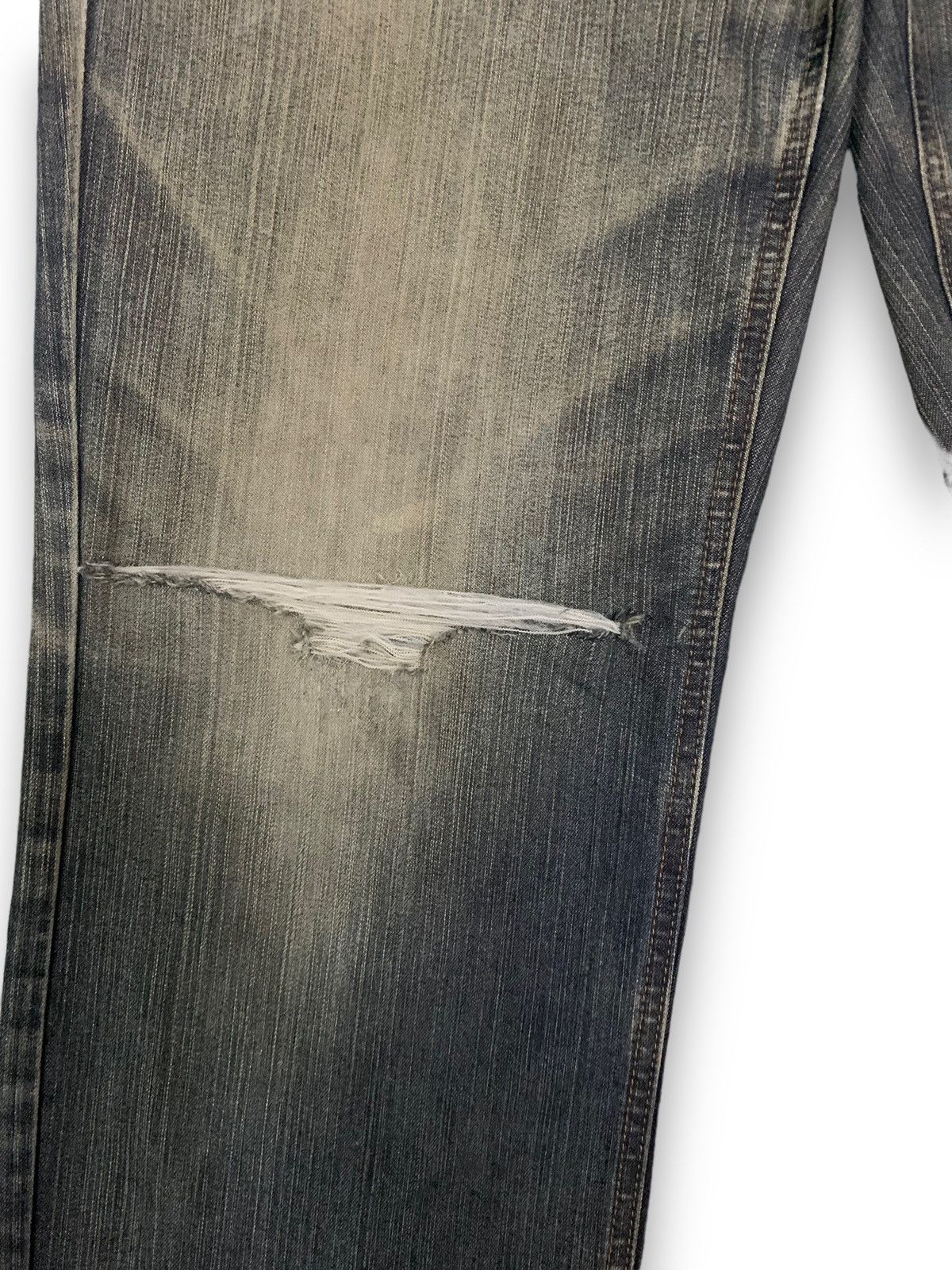 Japanese Brand Vintage Full House Homme Mud Wash Loose Fit Distressed Jeans Size US 32 / EU 48 - 8 Thumbnail