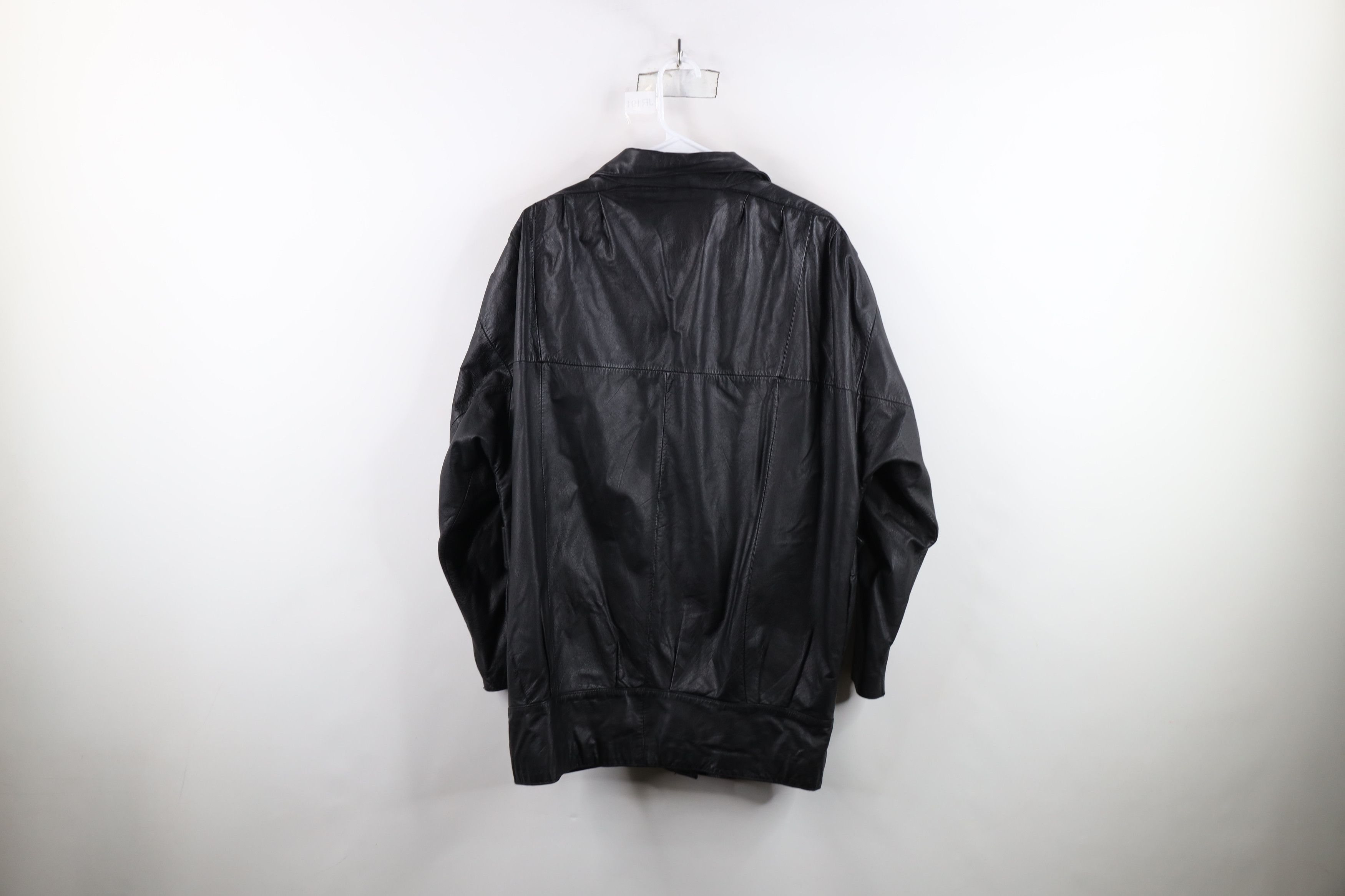 Vintage Vintage 90s Streetwear Pelle Leather Full Zip Jacket Size XXL / US 16-18 / IT 52-54 - 14 Thumbnail