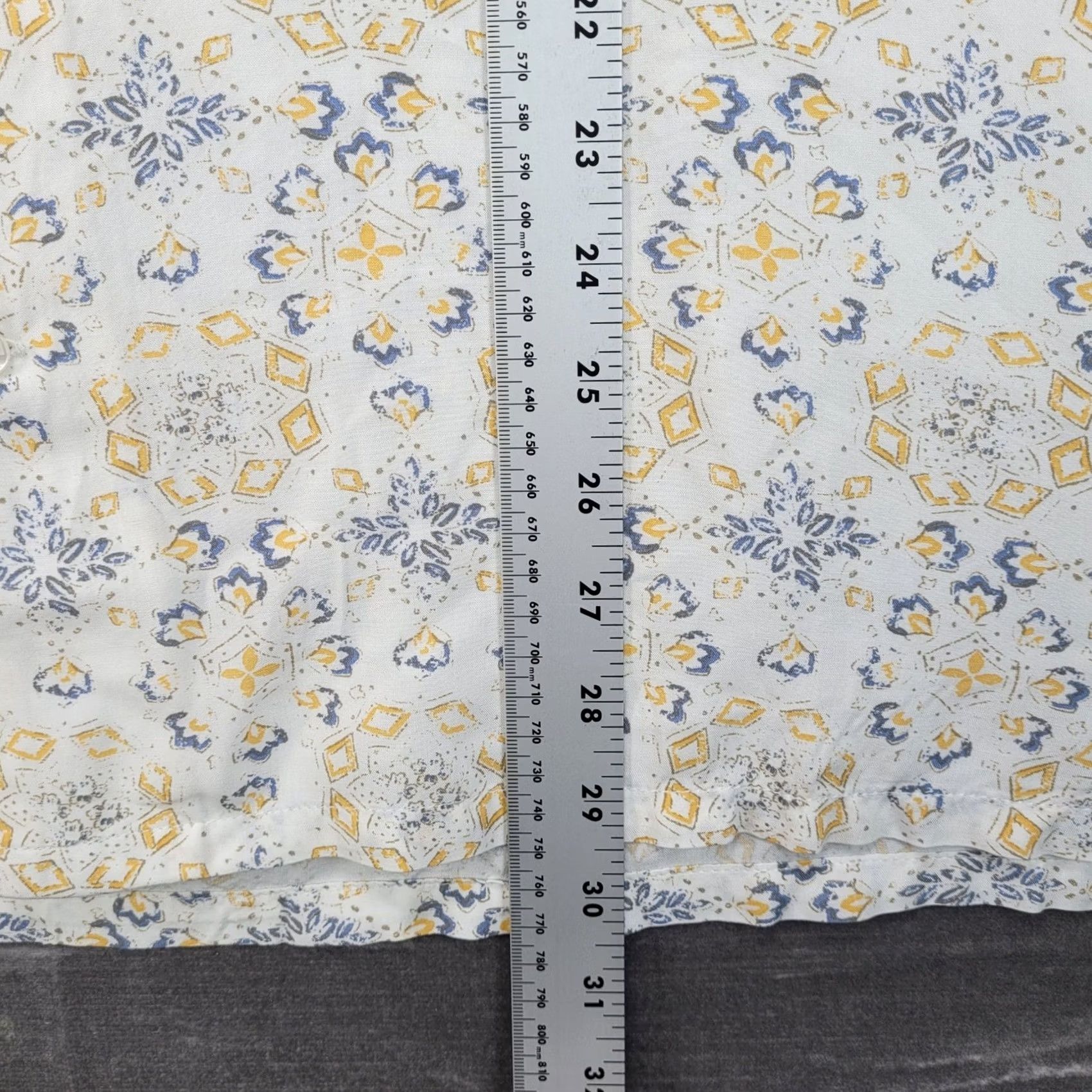 Levi's Levis Mens Classic Camper Shirt XXL White Blue Yellow Relaxed Fit Short Sleeve Size US XXL / EU 58 / 5 - 7 Thumbnail