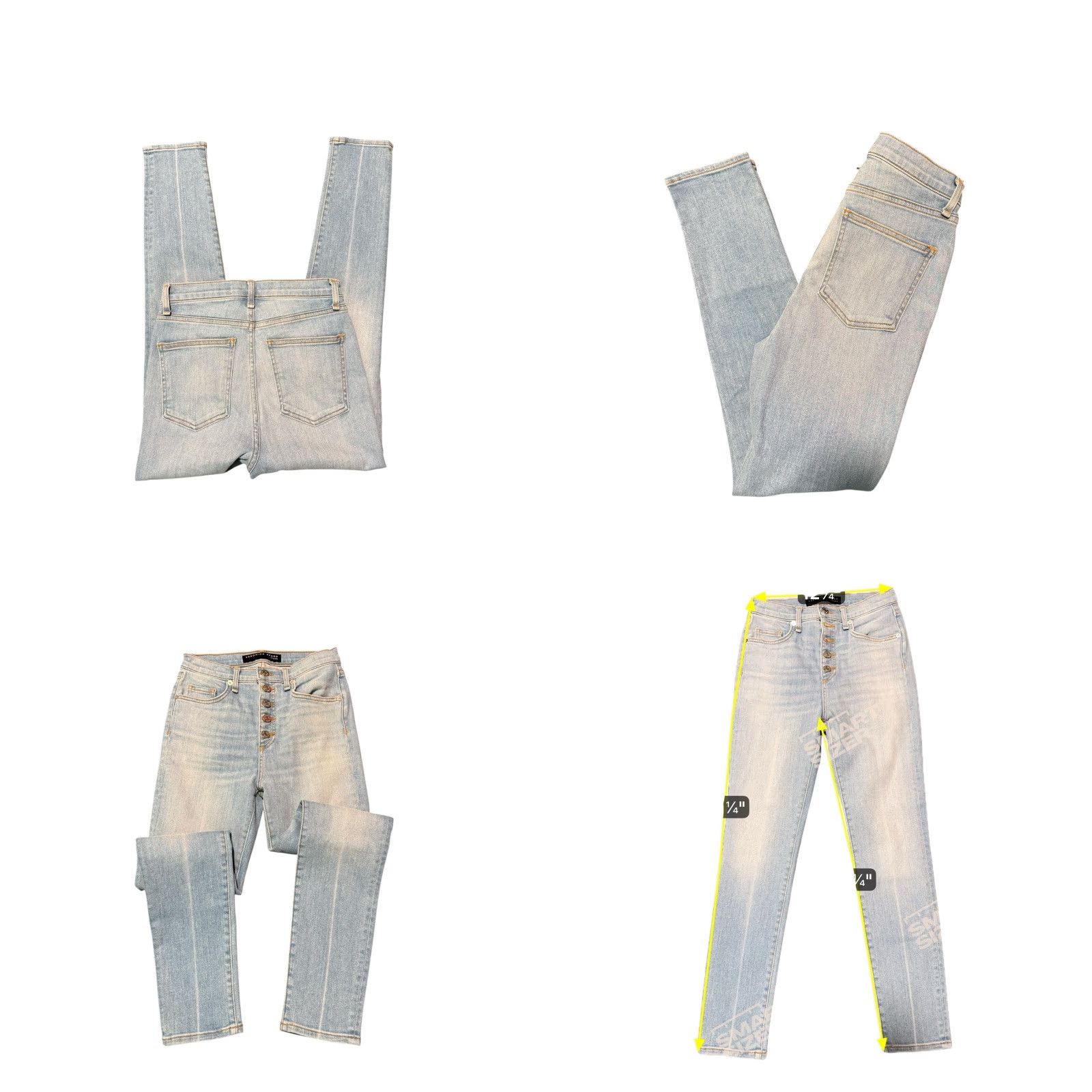 Veronica Beard VERONICA BEARD Jeans Womens 25 Light Wash Debbie Skinny High Rise Button Fly Size 42" / US 20 - 9 Thumbnail