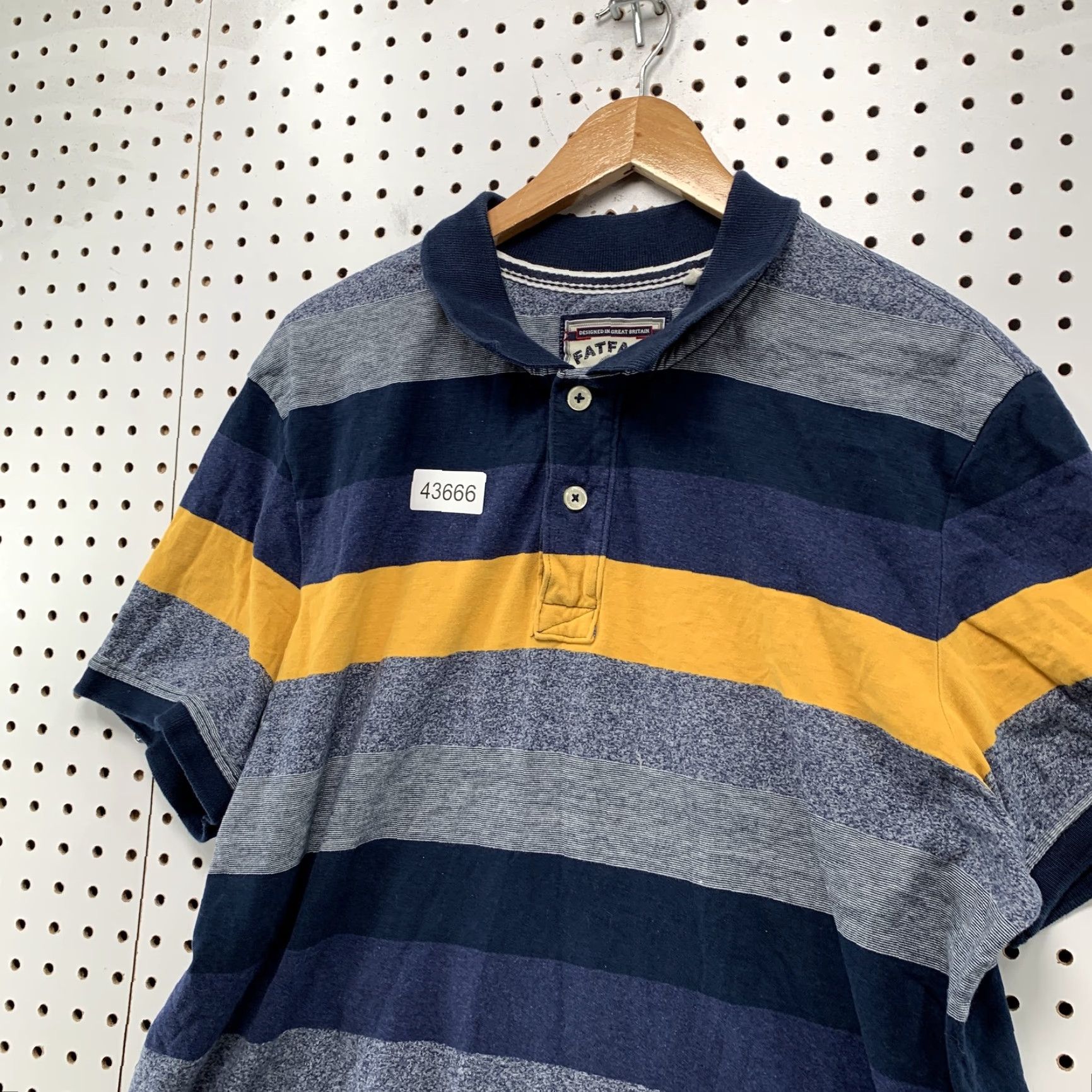 Vintage Fat Face Polo Shirt Mens 2XL Striped Short Sleeve Collared Golf Casual Yellow Blue Mens 2XL Polo Size US XXL / EU 58 / 5 - 4 Thumbnail