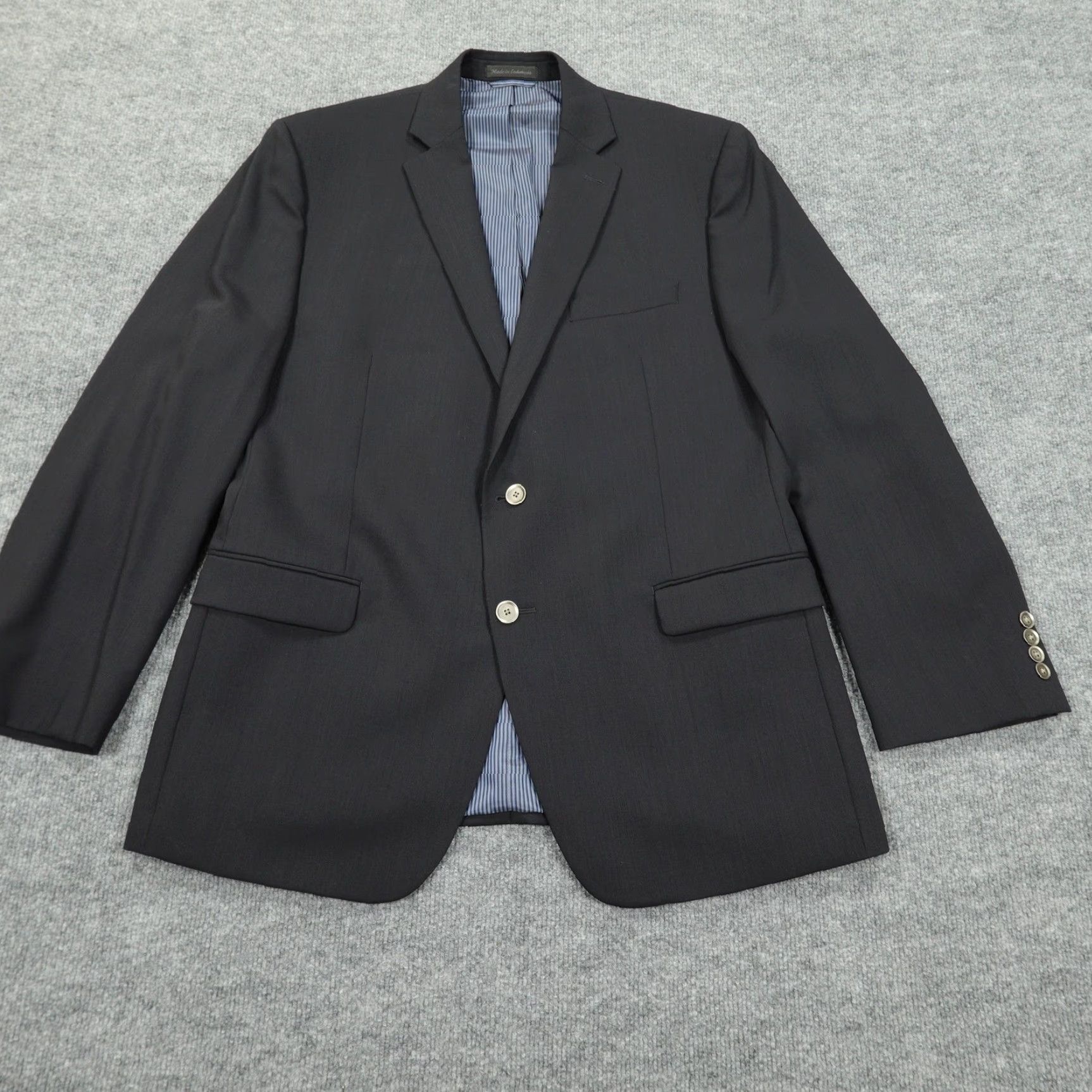 Calvin Klein Calvin Klein Blazer Men 42R Black Wool Blend Two Button Suit Jacket Coat Classic Size 42R - 2 Thumbnail