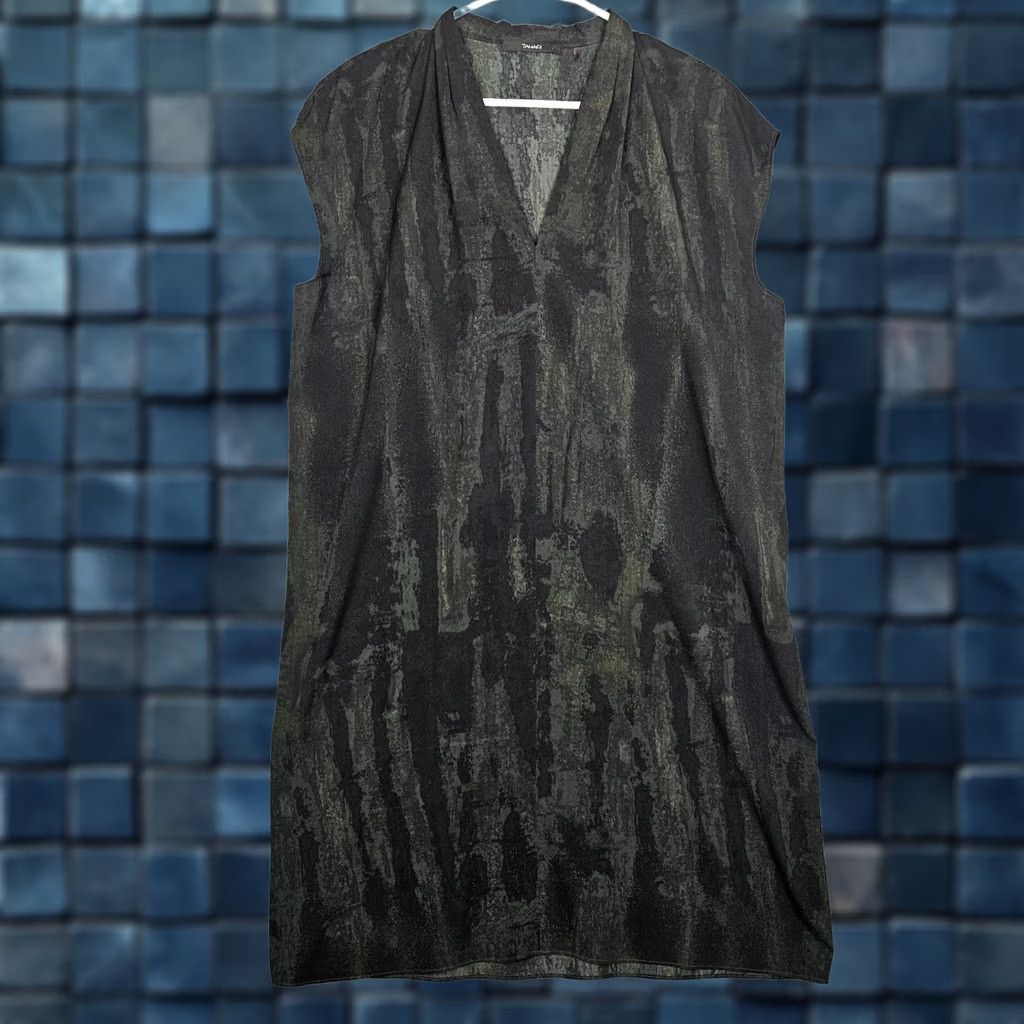 Vintage TAHARI Women's V-neck Cap Sleeve Dark Green Dress L Size L / US 10 / IT 46 - 1 Thumbnail