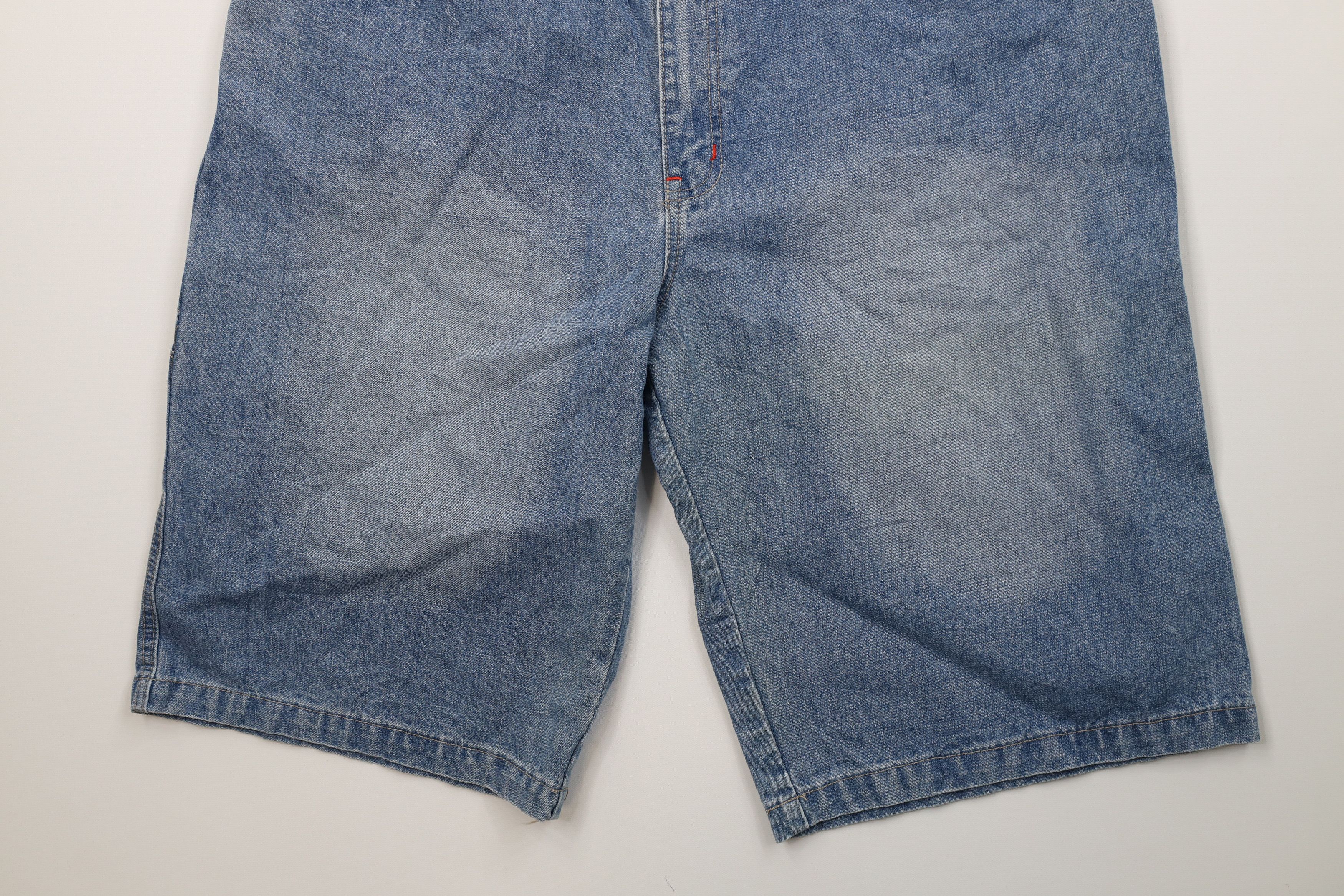 Vintage 90s Y2K Streetwear Fit Denim Jean Shorts Blue Cotton