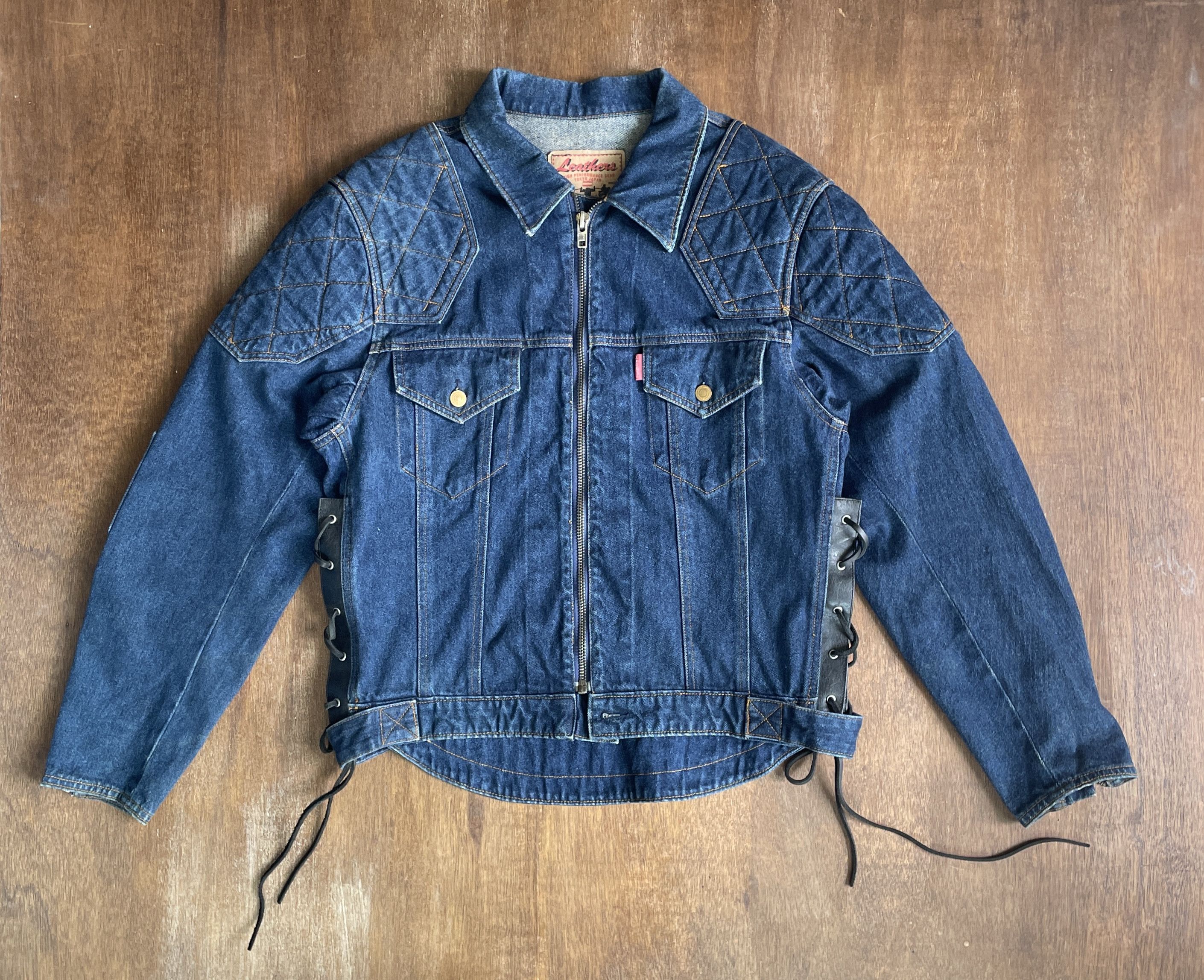Kadoya KADOYA K Denim Leather Trim Jacket Size US L / EU 52-54 / 3 - 1 Thumbnail