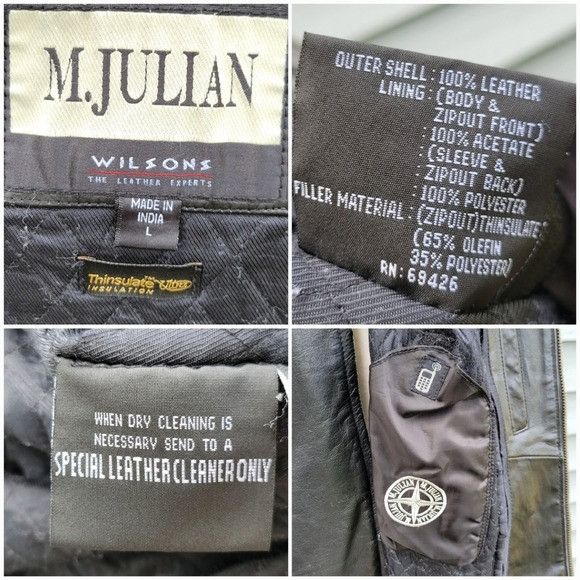 Wilsons Leather Vintage 90s y2k Wilsons M. Julian Black Leather Moto Motorcy Size US L / EU 52-54 / 3 - 6 Thumbnail