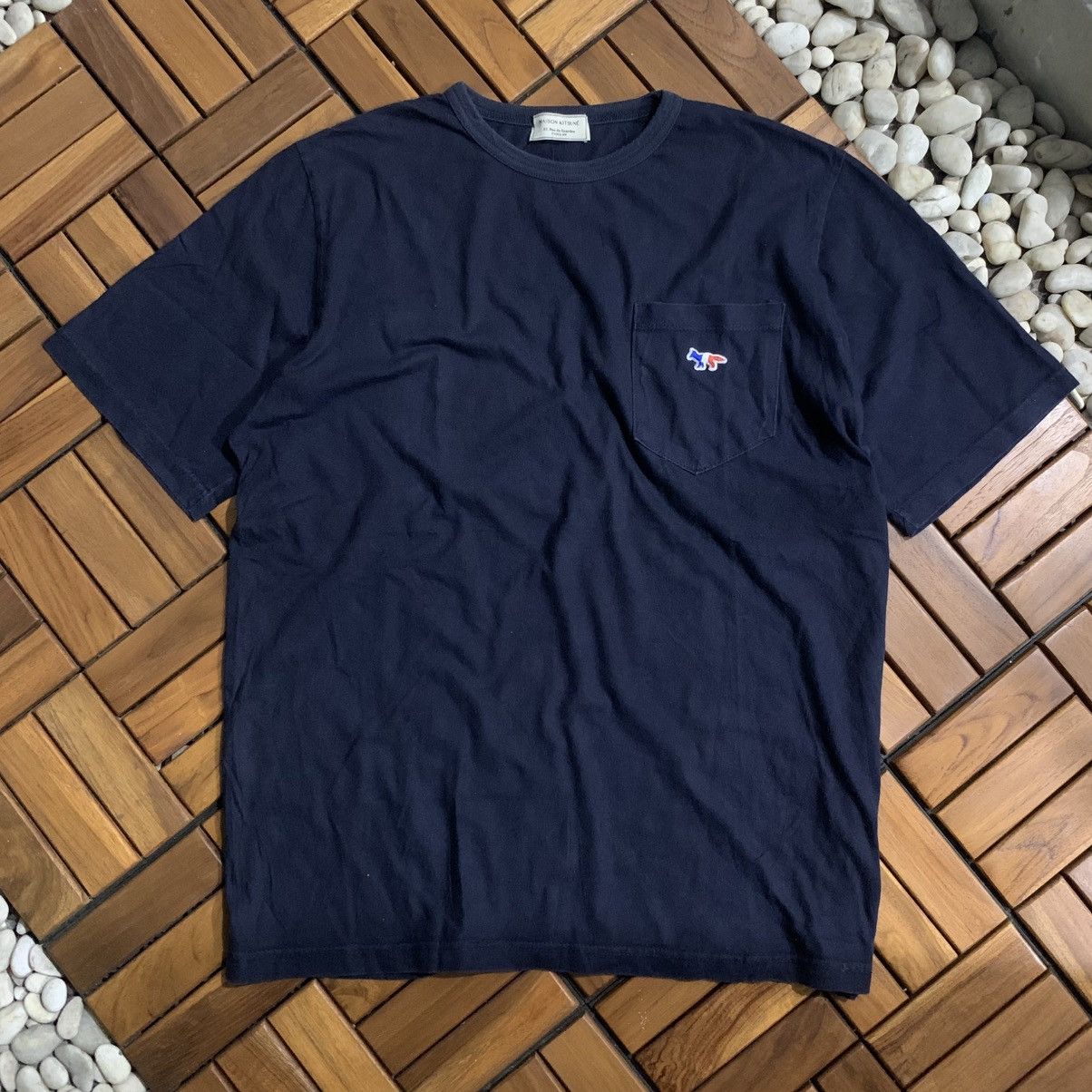 Maison Kitsune Tricolor Fox Logo Pocket T-Shirt