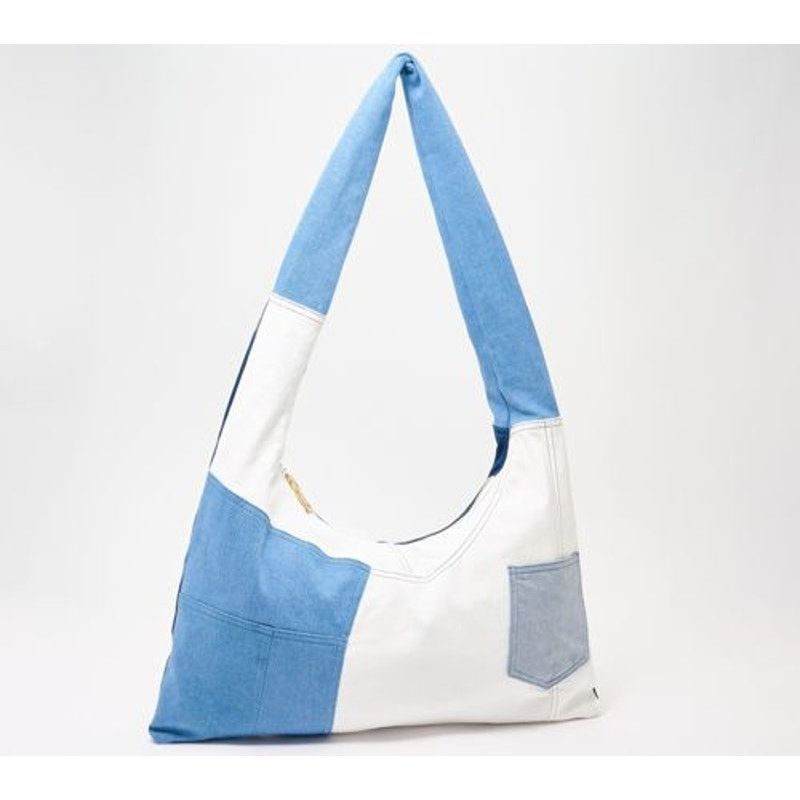 Other Attitudes by Renee Denim Patchwork Shoulder Bag Denim Combo Size ONE SIZE - 1 Thumbnail