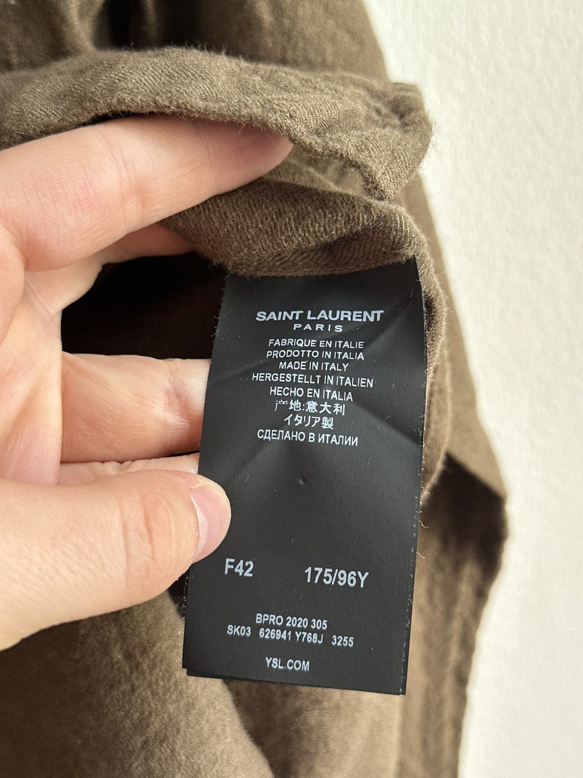 Saint Laurent Paris Saint Laurent Paris Wool Unisex Army Military Style Shirt Size US S / EU 44-46 / 1 - 7 Thumbnail