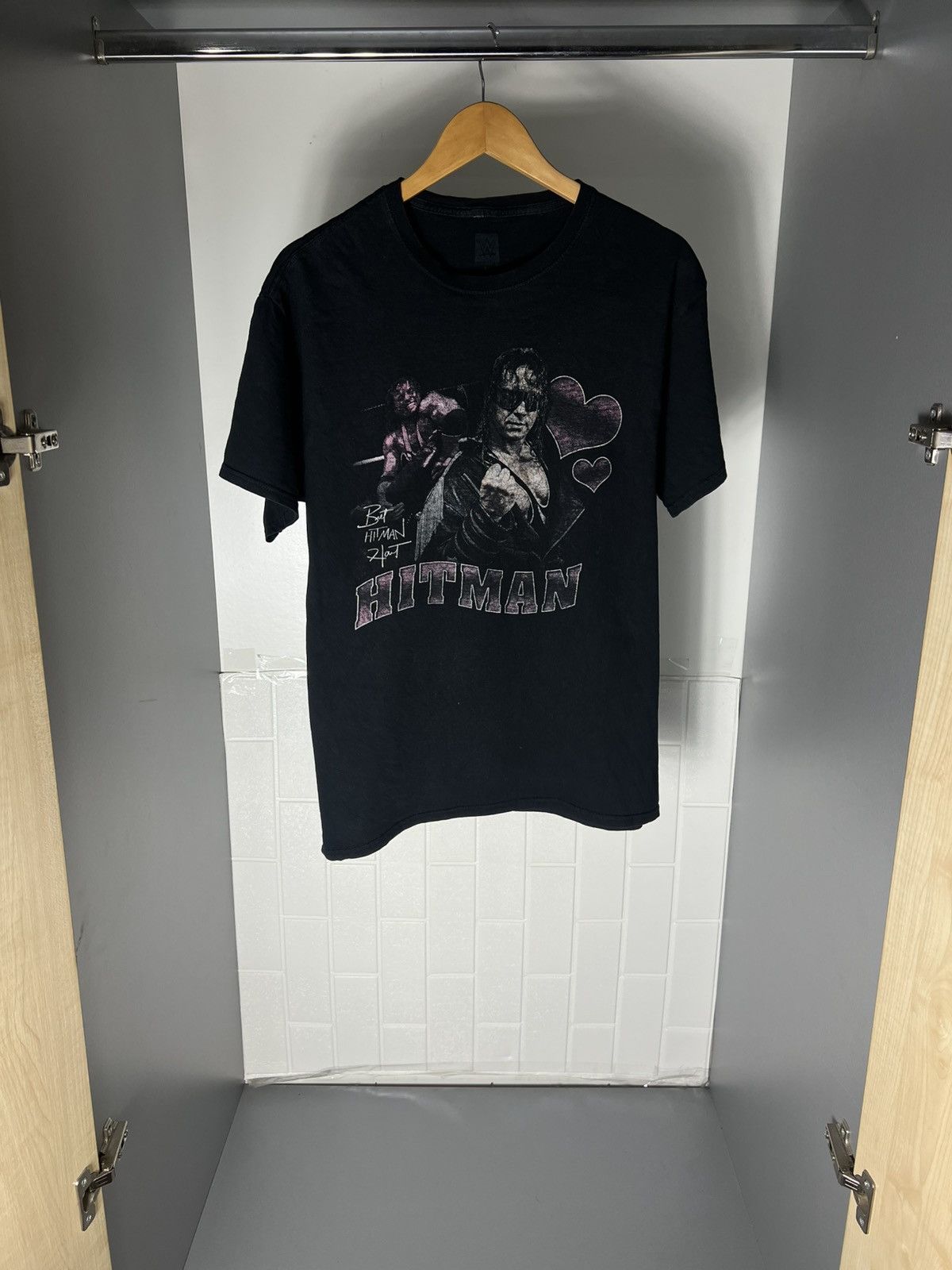 WWE VINTAGE BRET HART HITMAN WRESTLING WWF RETRO T-SHIRT Y2K 90s Size US L / EU 52-54 / 3 - 7 Thumbnail