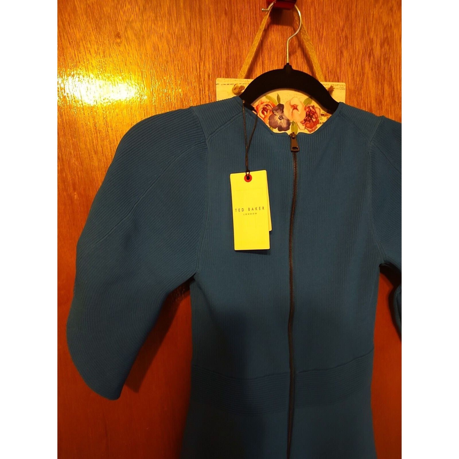 Ted Baker NEW TED BAKER Olivia Knit Rib Skater Dress BLUE Size XS / US 0-2 / IT 36-38 - 7 Thumbnail