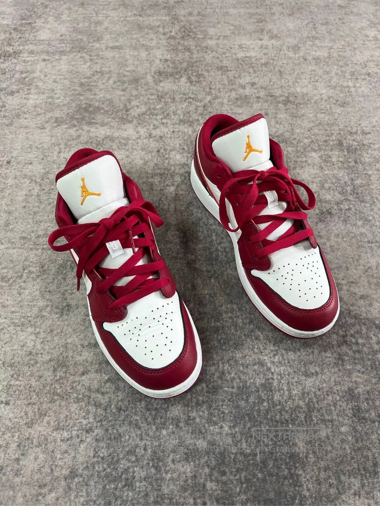 Jordan Brand Nike Air Jordan 1 Low White Red. Size US 7.5 / IT 37.5 - 1 Thumbnail