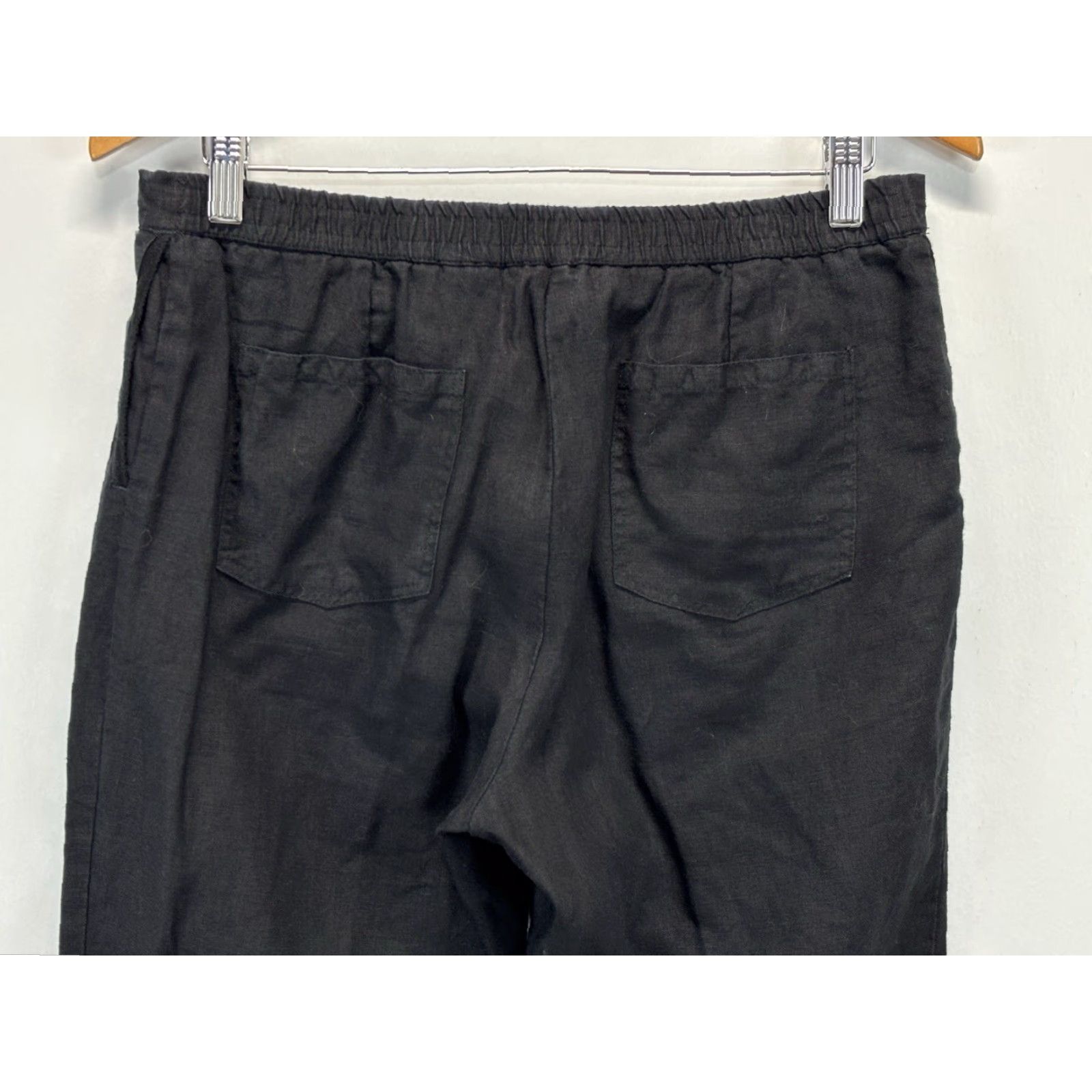 Boden Boden Linen Pants Women Sz 8 Black Straight Leg Drawstring - 100% Linen, Regular, Solid, Pre-owned Good Size 30" / US 8 / IT 44 - 4 Thumbnail