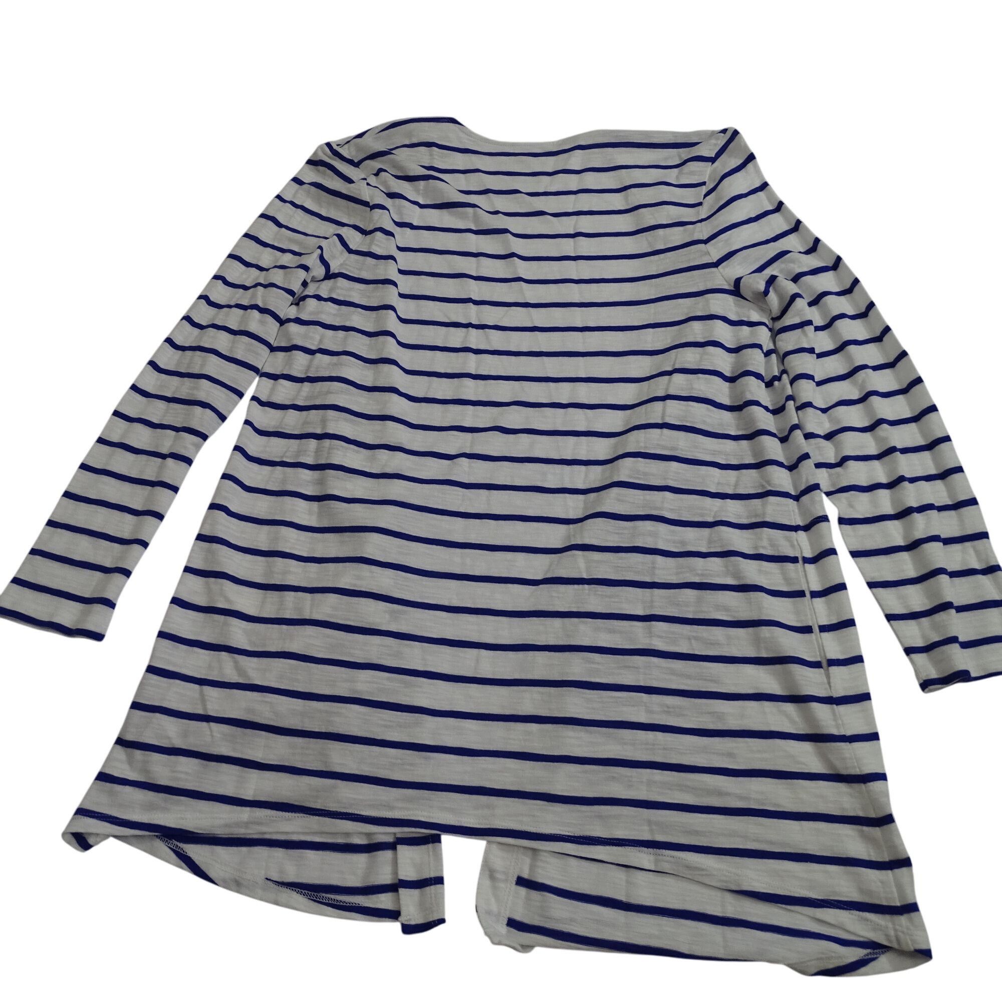 Chicos Chicos The Ultimate Tee Open Cardigan Stripe Blue Size M Size M / US 6-8 / IT 42-44 - 3 Thumbnail