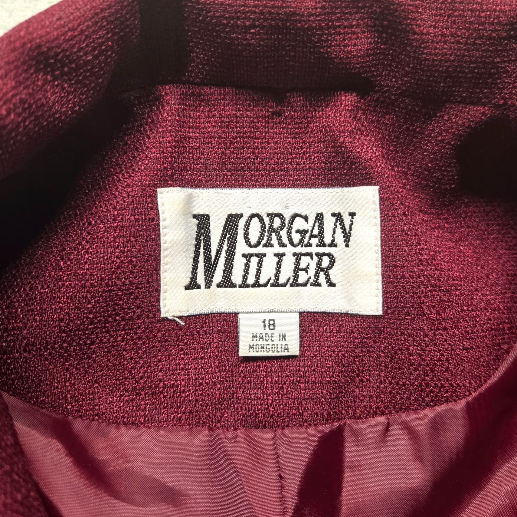 Vintage VINTAGE Morgan Miller Blazer Adult 18 Red Burgandy Tuxedo Buttons Career Business Womens Size XXL / US 16-18 / IT 52-54 - 4 Thumbnail