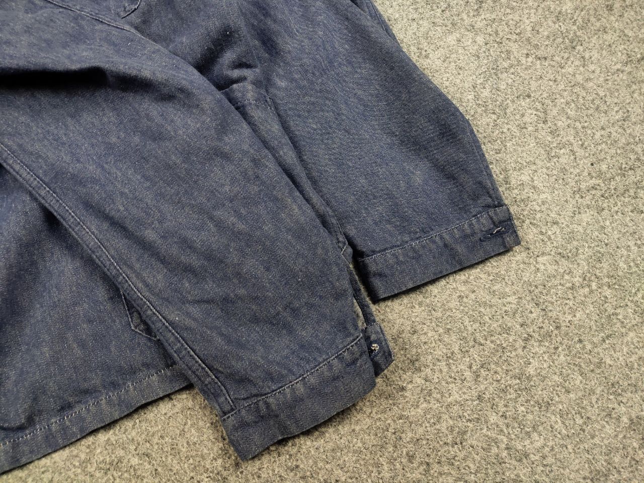 Vintage Vintage 70's Lutteurs Denim French Work Blue Sanfor Jacket Size US L / EU 52-54 / 3 - 13 Thumbnail