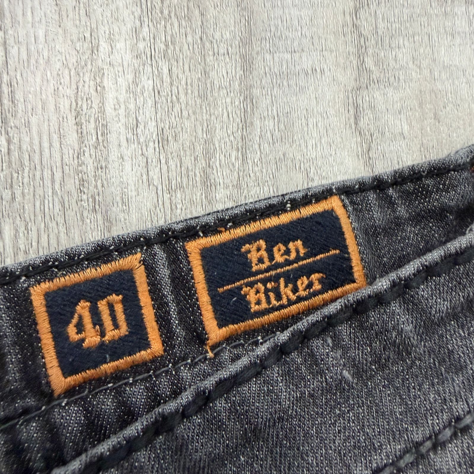 Rock Revival Rock Revival Ben Biker Jeans Men's 40 (Fits 40x33) Black Size US 40 / EU 56 - 6 Thumbnail