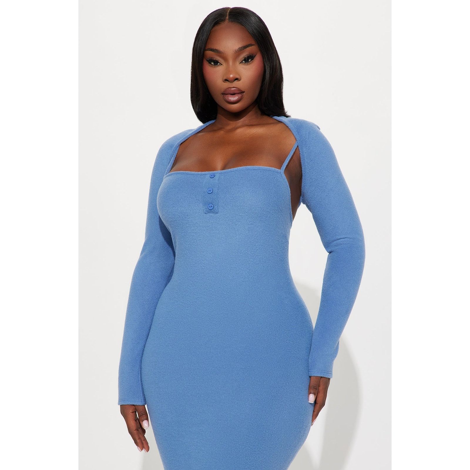 Other No Rush Sweater Maxi Dress - Dusty Blue - Size 3X Size 3XL / US 20-22 - 5 Thumbnail