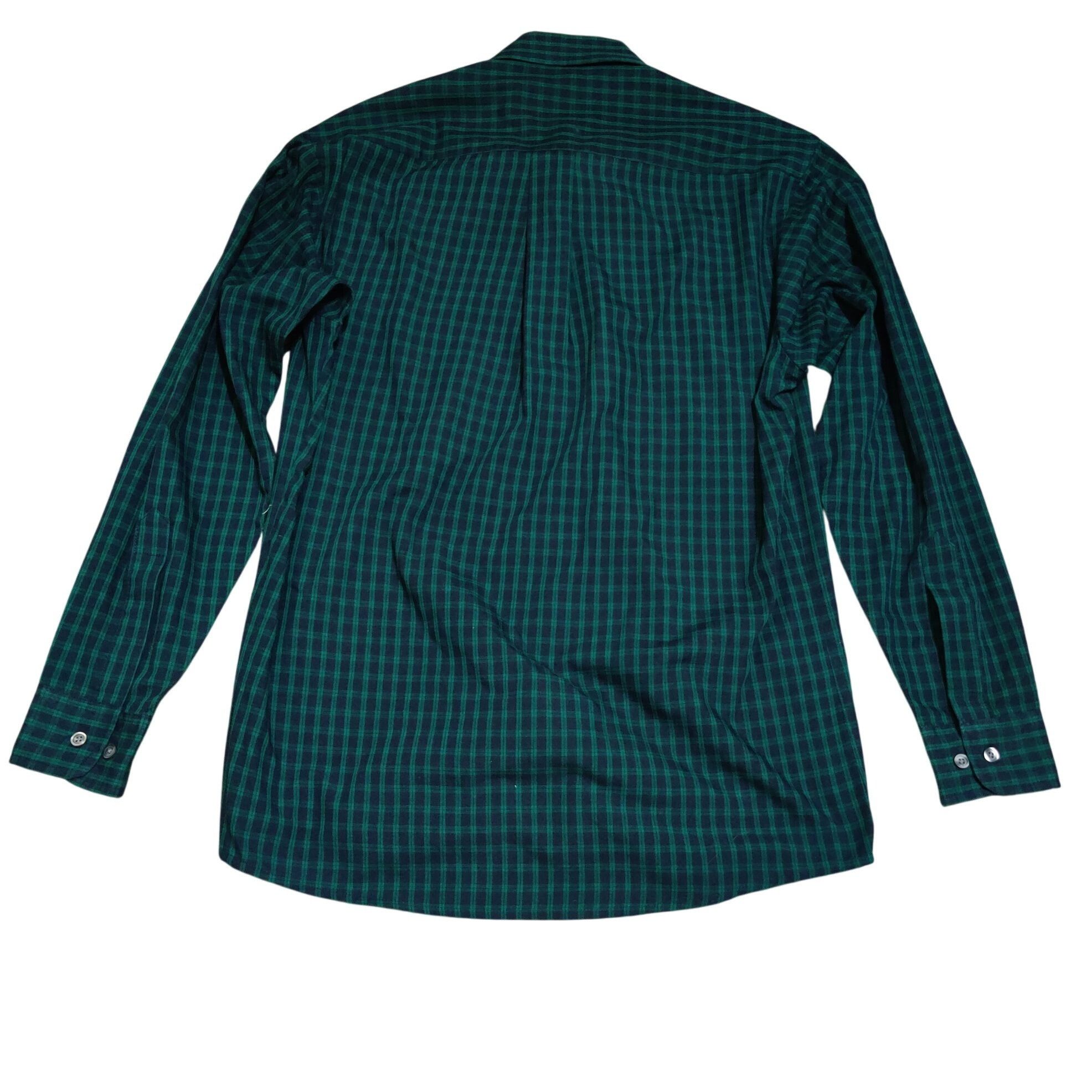 Bill Blass Bill Blass M Button Down Shirt Green Navy Plaid Long Sleeve Size US M / EU 48-50 / 2 - 2 Thumbnail