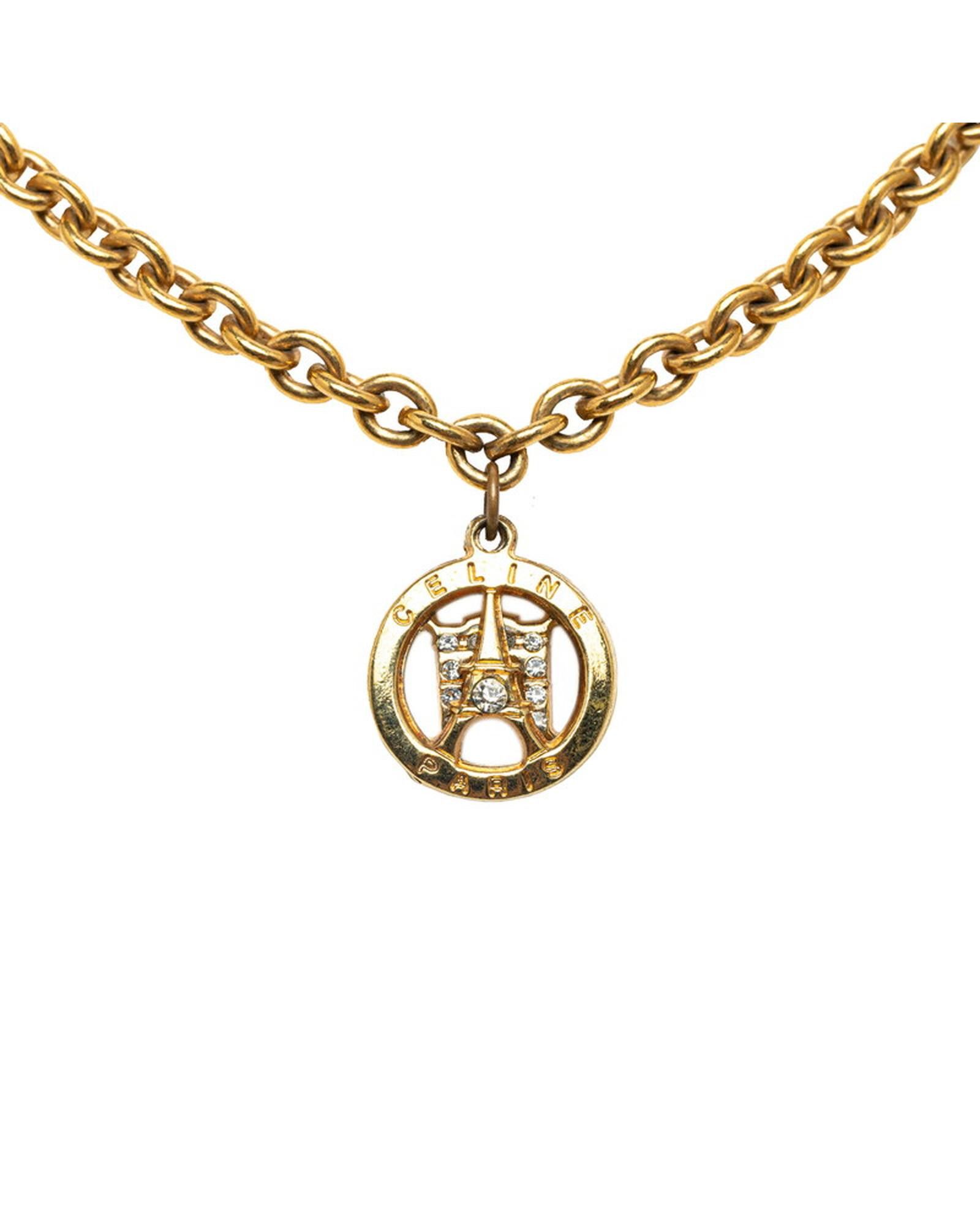 image of Celine Gold Arc De Triomphe Pendant Necklace Jewelry, Women's
