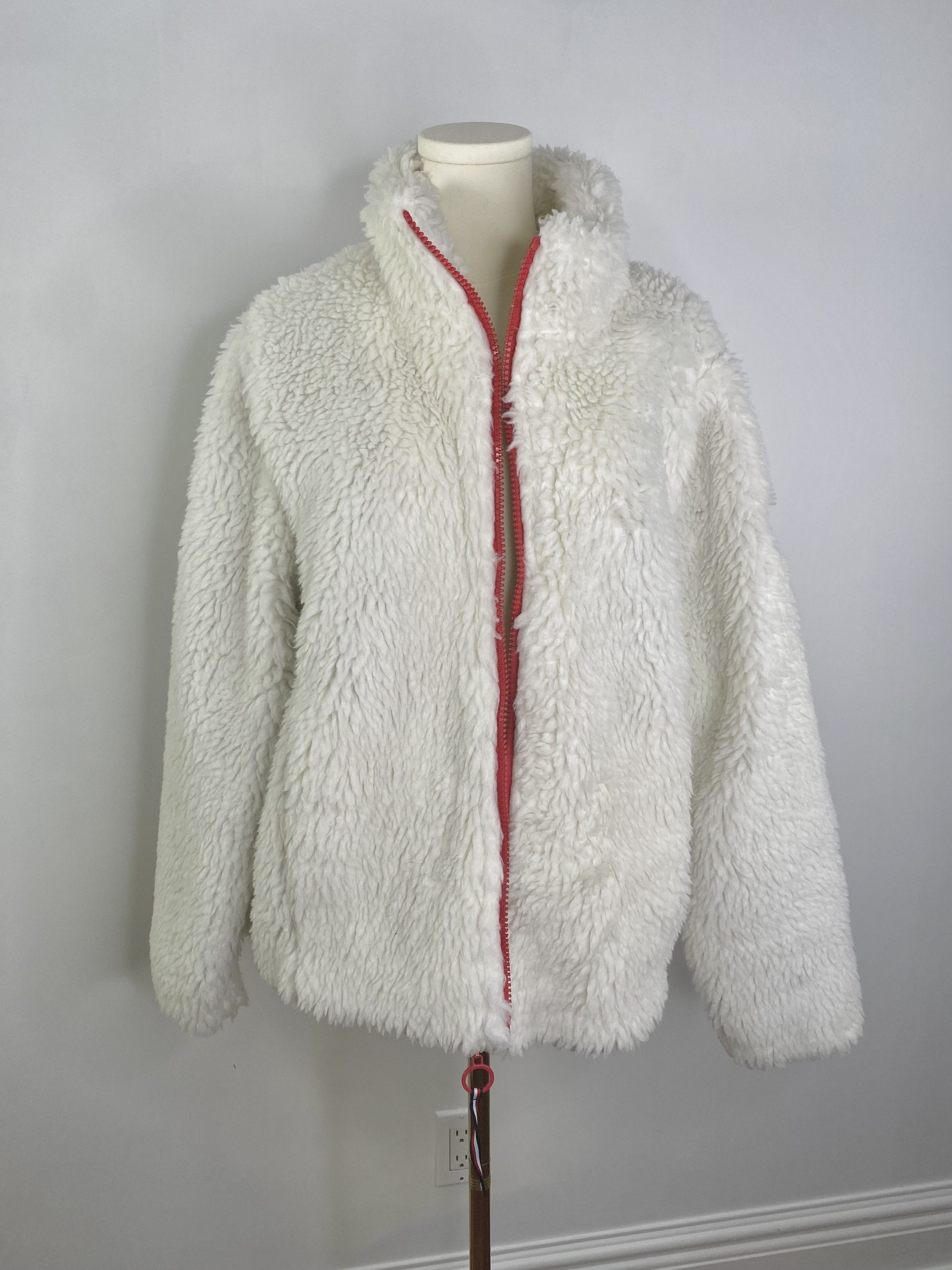 Tommy Hilfiger Tommy Hilfiger - White Faux Shearling Winter Zip-Up Jacket Size L / US 10 / IT 46 - 5 Thumbnail