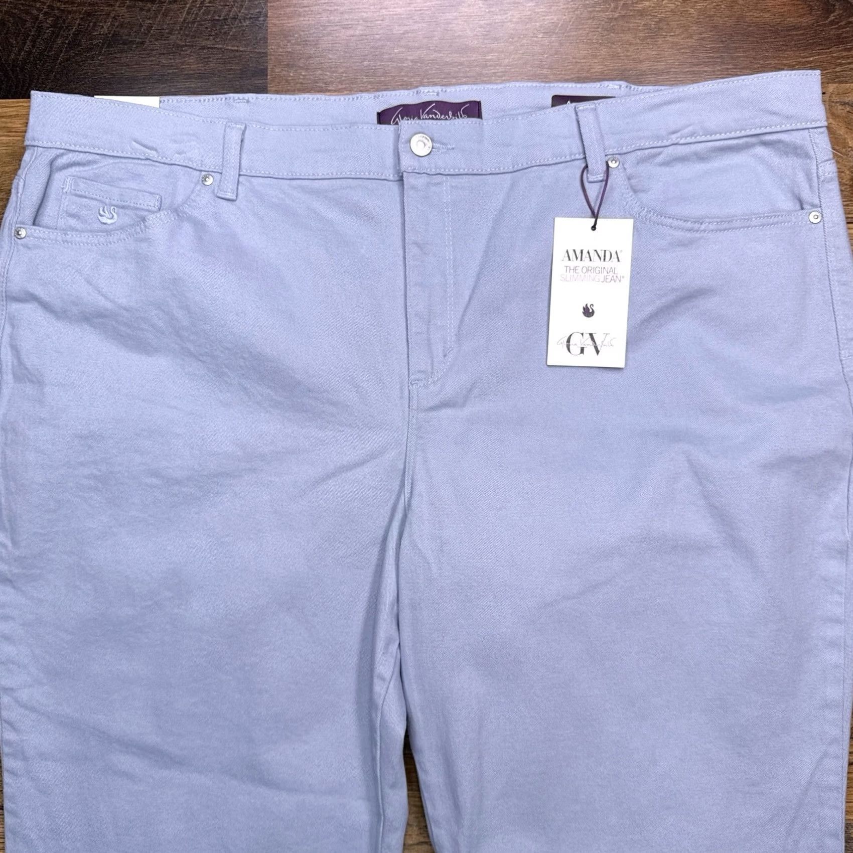 Gloria Vanderbilt Gloria Vanderbilt Amanda Jeans 24W Short Hydra Blue Classic Rise Tapered Leg New Jeans Women Plus 24W Blue 26.5in Inseam Regular Fit Vintage: No Size 42" / US 20 - 3 Thumbnail