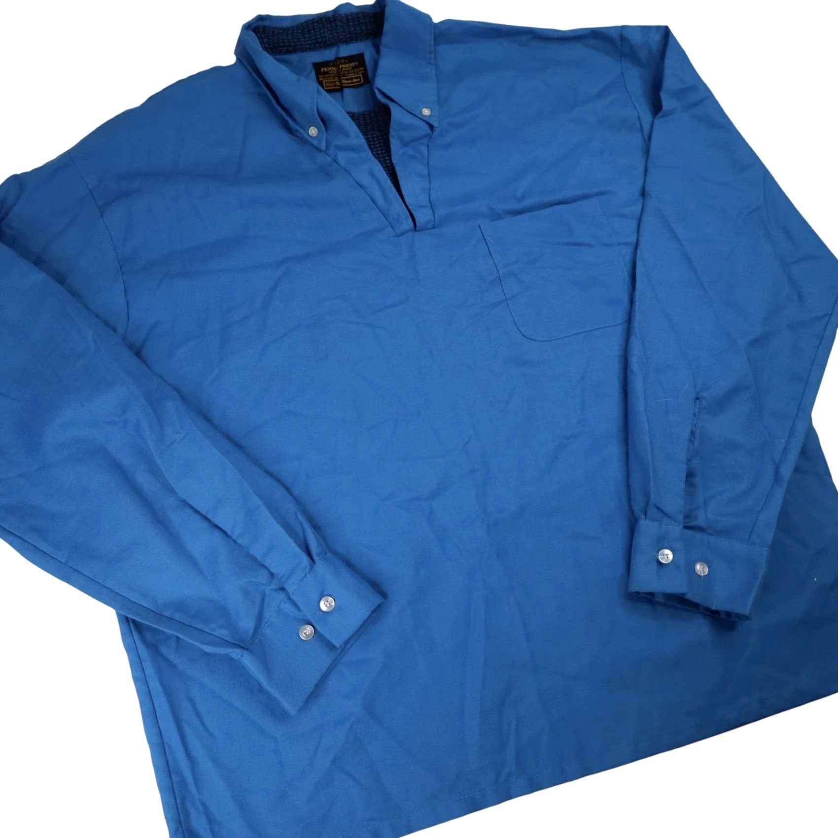 Sears VINTAGE Sears Perma Prest Mens XL Pullover Shirt Blue Size US XL / EU 56 / 4 - 3 Thumbnail