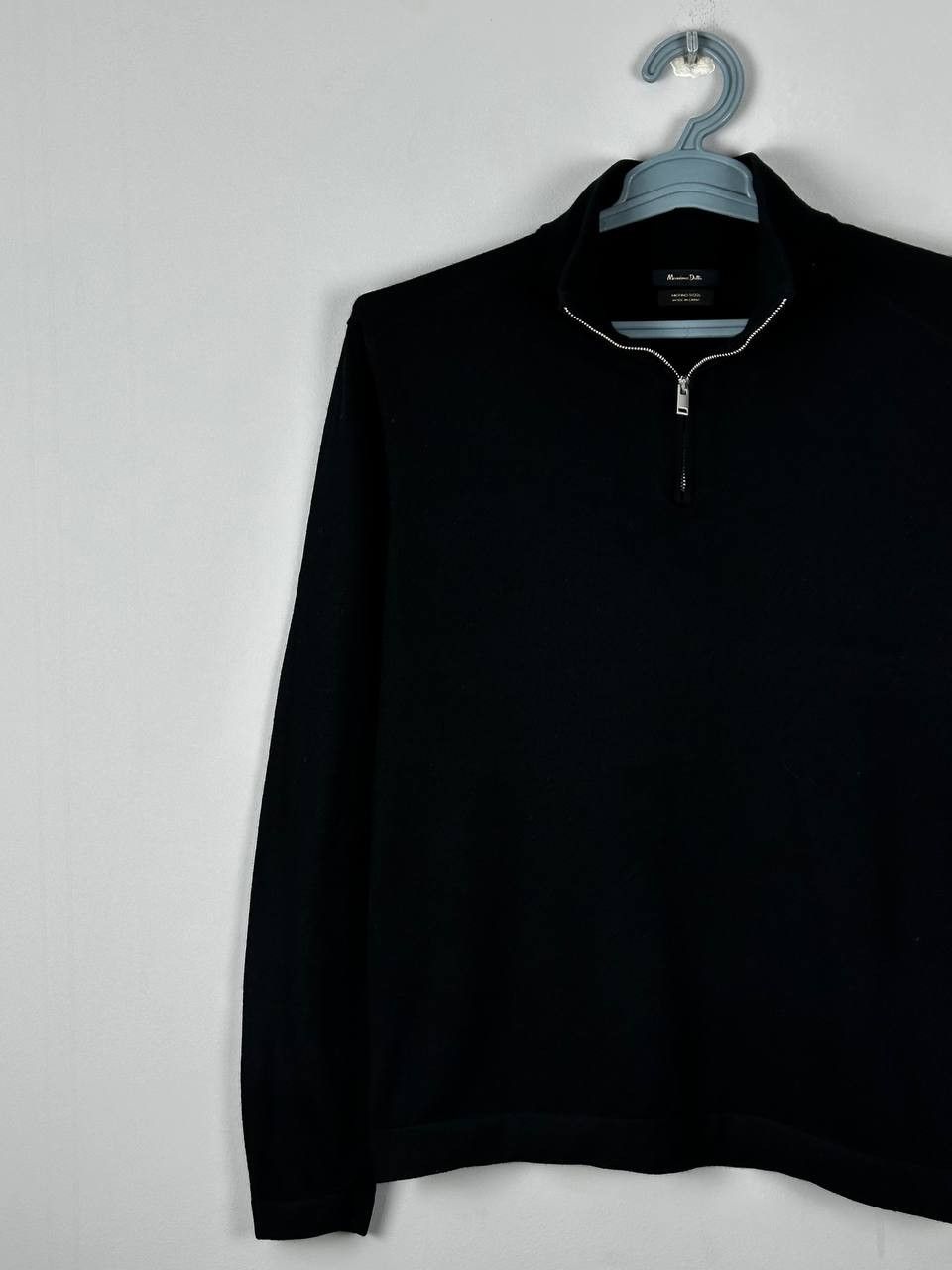 Massimo Dutti Massimo Dutti Luxury Black Quarter Zip Merino Wool Sweater Size US M / EU 48-50 / 2 - 2 Thumbnail