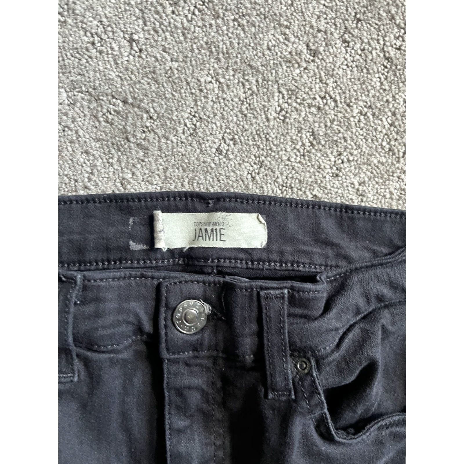 Topshop Topshop Moto Jeans Womens 28x32 Jamie Skinny Denim Pants Dark Wash Black Button Zip Denim Jeans Women Style Classic Slim Fit 28 Womens Mens? Size 28" / US 6 / IT 42 - 5 Thumbnail