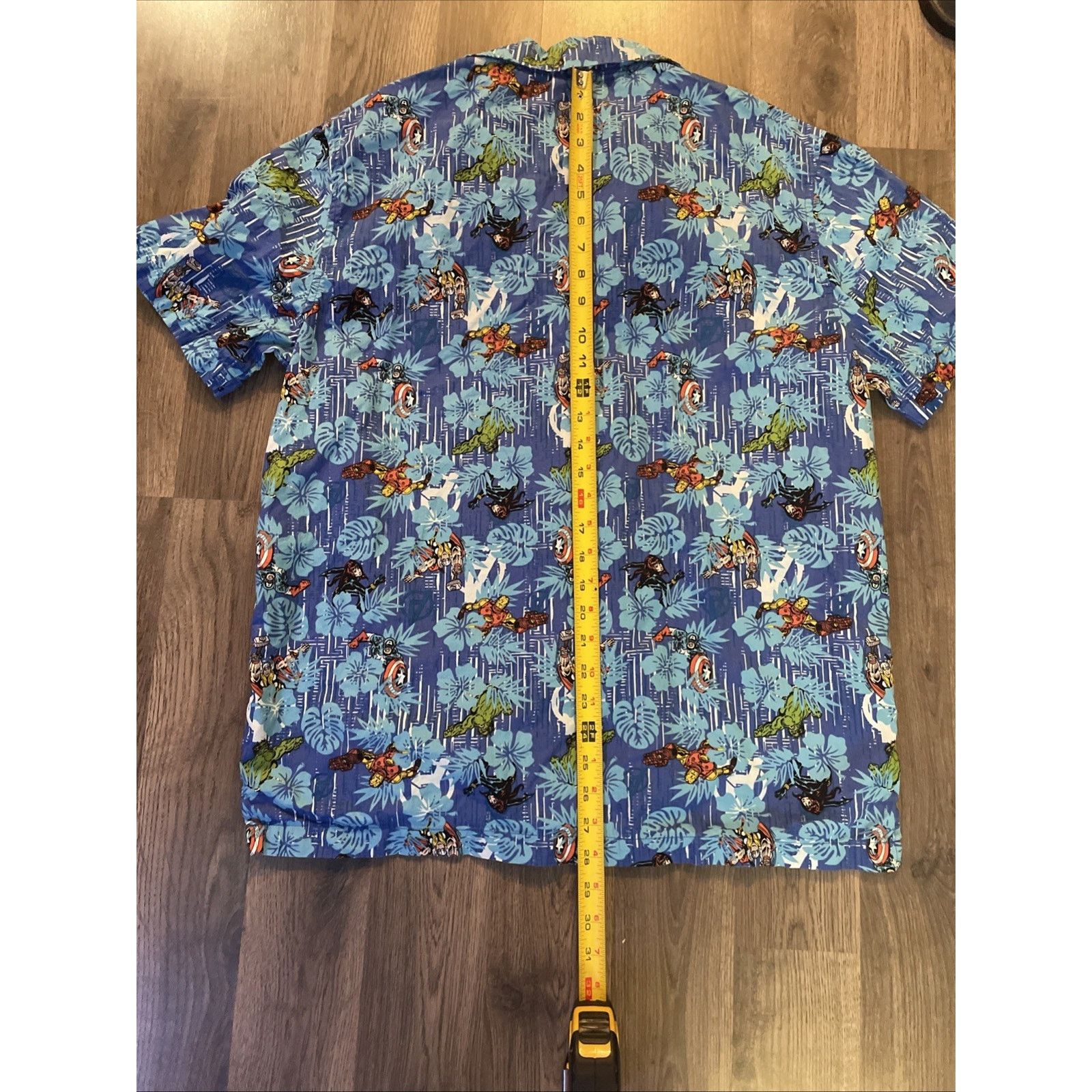 Other MARVEL AVENGERS Blue TROPICAL Floral HAWAIIAN SHIRT Size US L / EU 52-54 / 3 - 8 Thumbnail