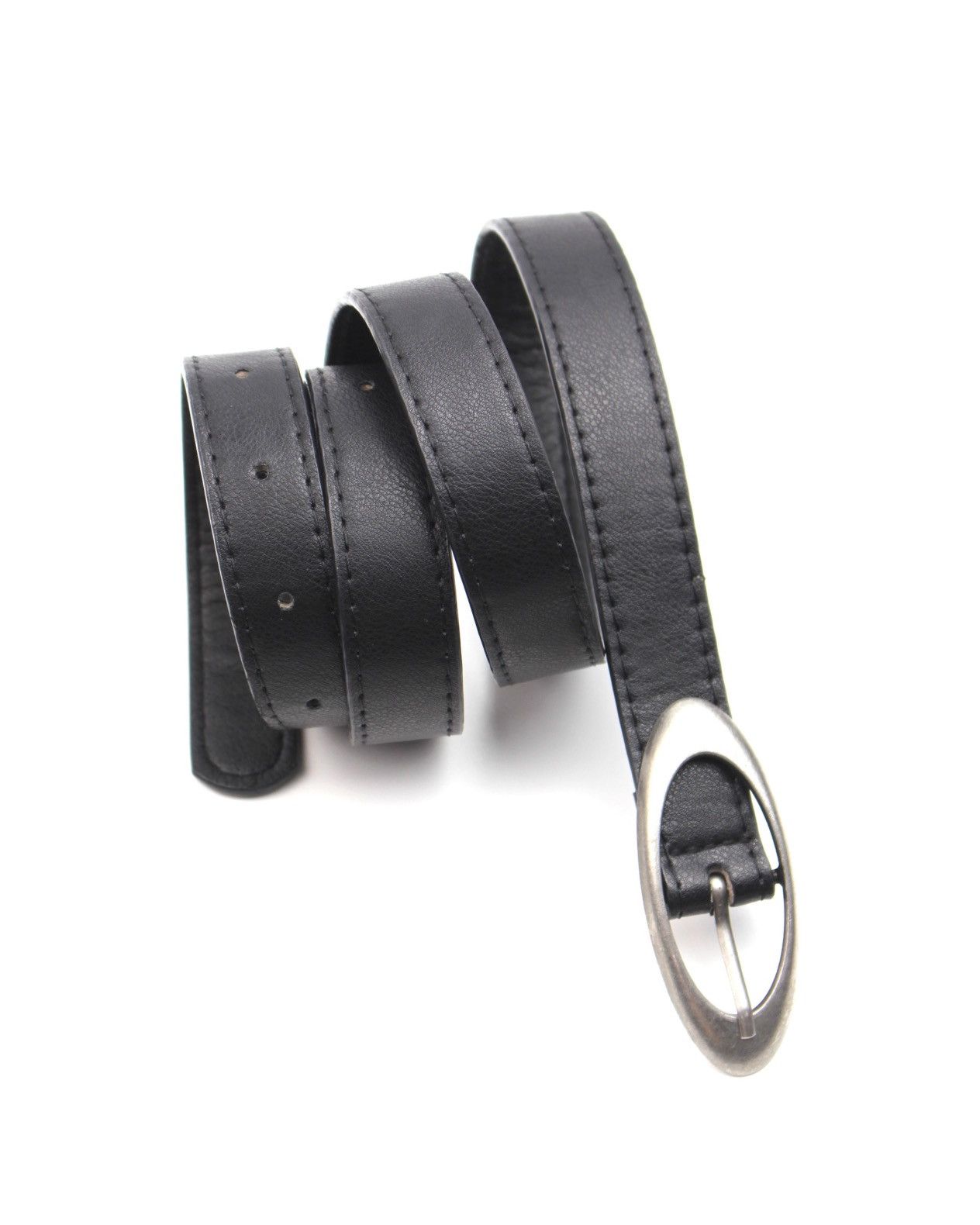 Japanese Brand 2000S JAPANESE MADE MINIMAL OVAL-BUCKLE LEATHER BELT Size ONE SIZE - 2 Thumbnail