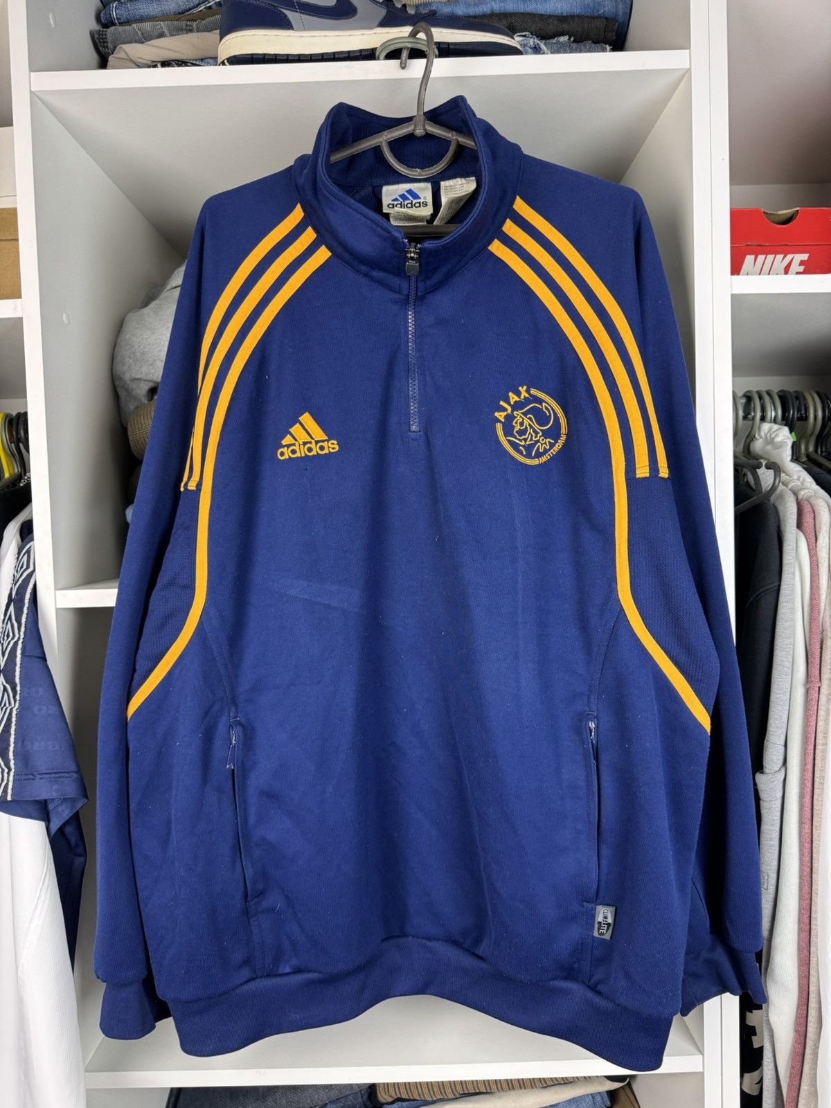 Adidas Adidas Ajax Amsterdam 2000 2001 Training 1/4 Zip Sweatshirt Size US XL / EU 56 / 4 - 1 Thumbnail