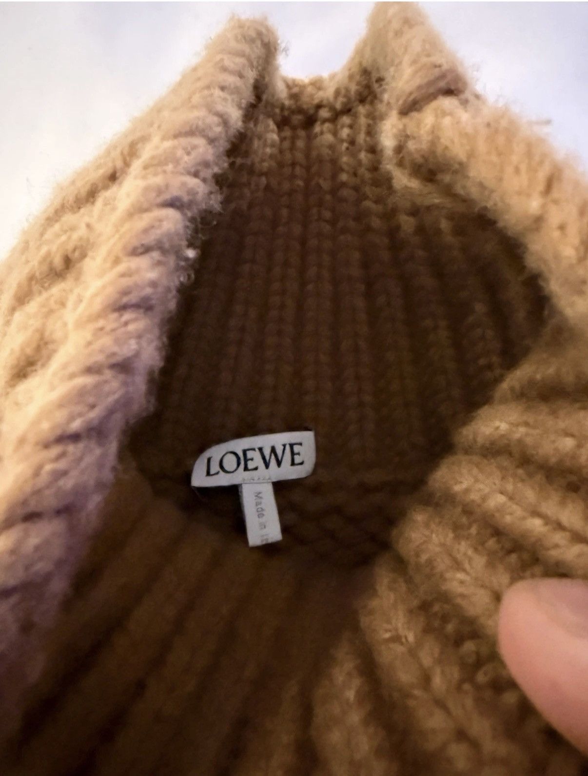 Loewe LOEWE Suede-Trimmed Wool Rollneck Sweater Brown L Size US L / EU 52-54 / 3 - 10 Thumbnail