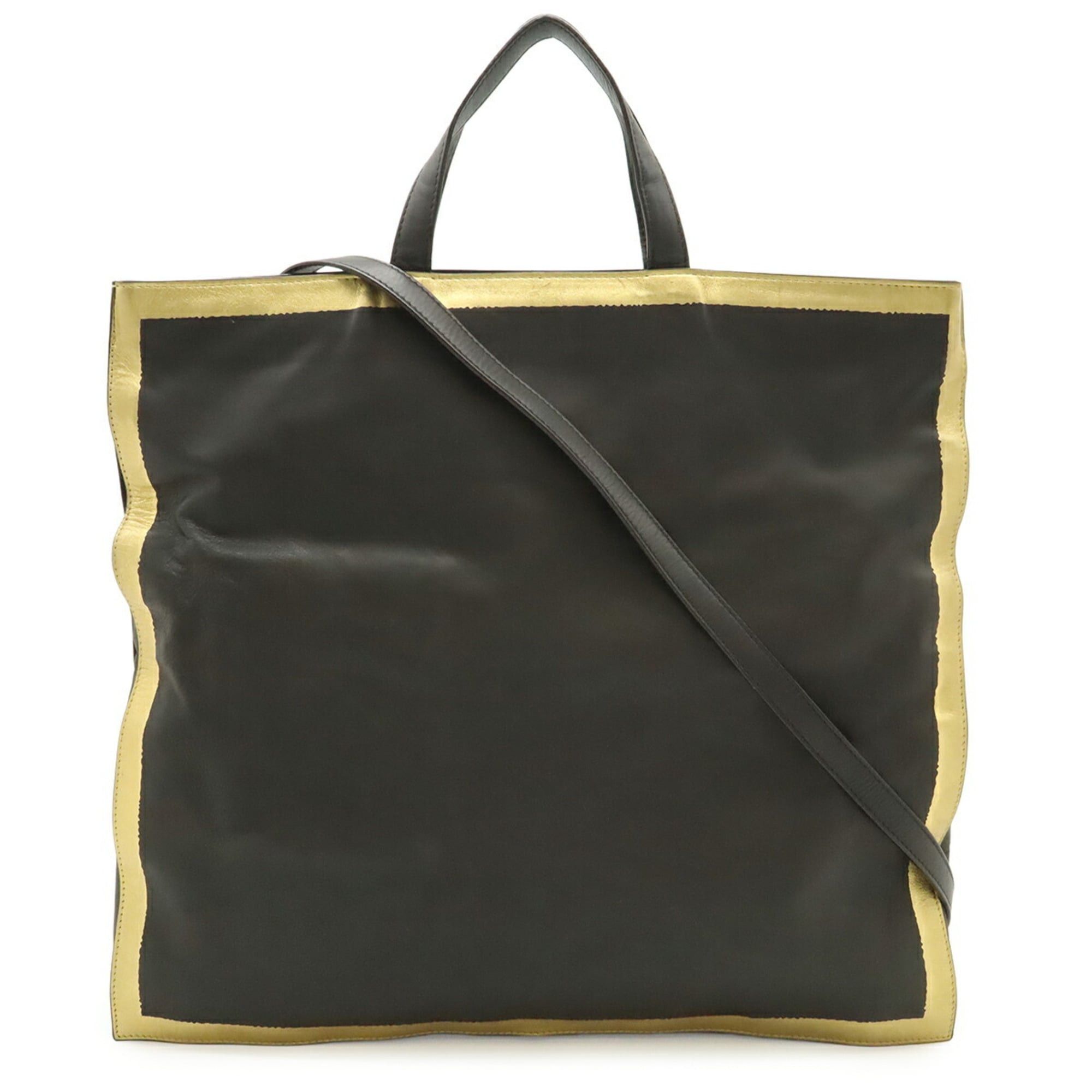 Bottega Veneta BOTTEGA VENETA Tote Bag Shoulder Handbag Leather Dark Brown Gold Size ONE SIZE - 1 Thumbnail