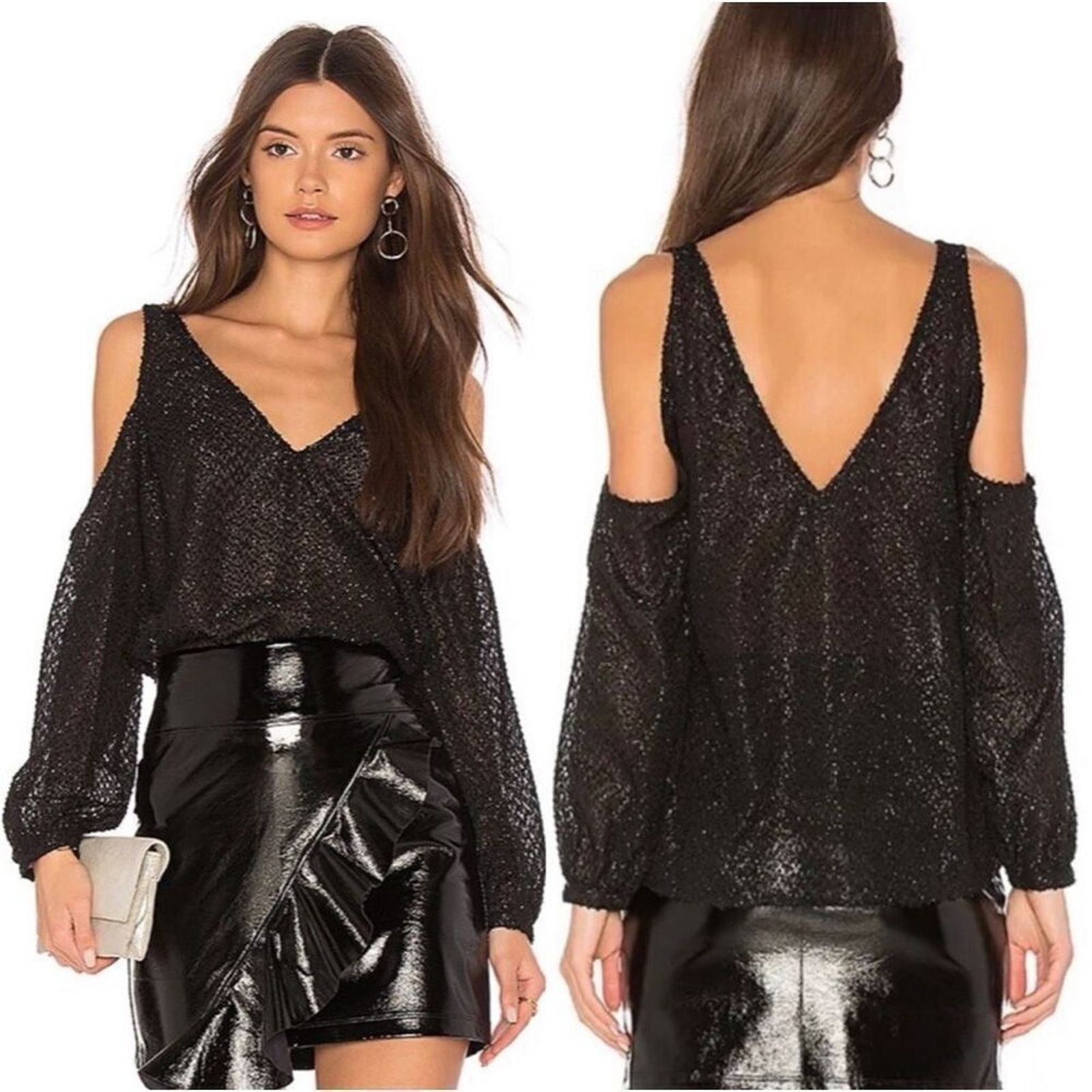 Other L’Academie cold shoulder long sleeve blouse | Sz S, NWT Size S / US 4 / IT 40 - 2 Thumbnail