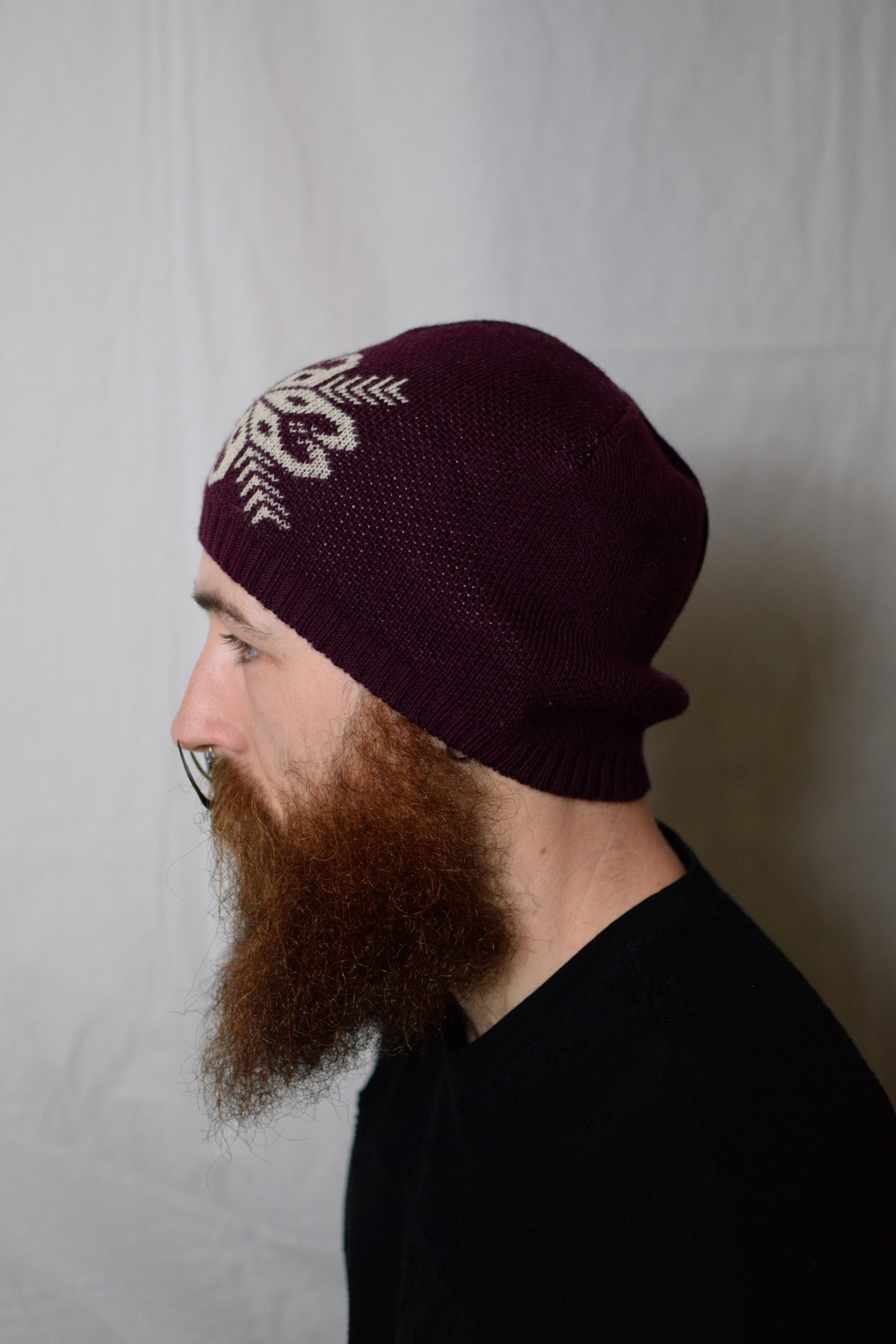 Yohji Yamamoto Y's For Men Red Snowflake Beanie - MO-H03-174 Size ONE SIZE - 3 Thumbnail