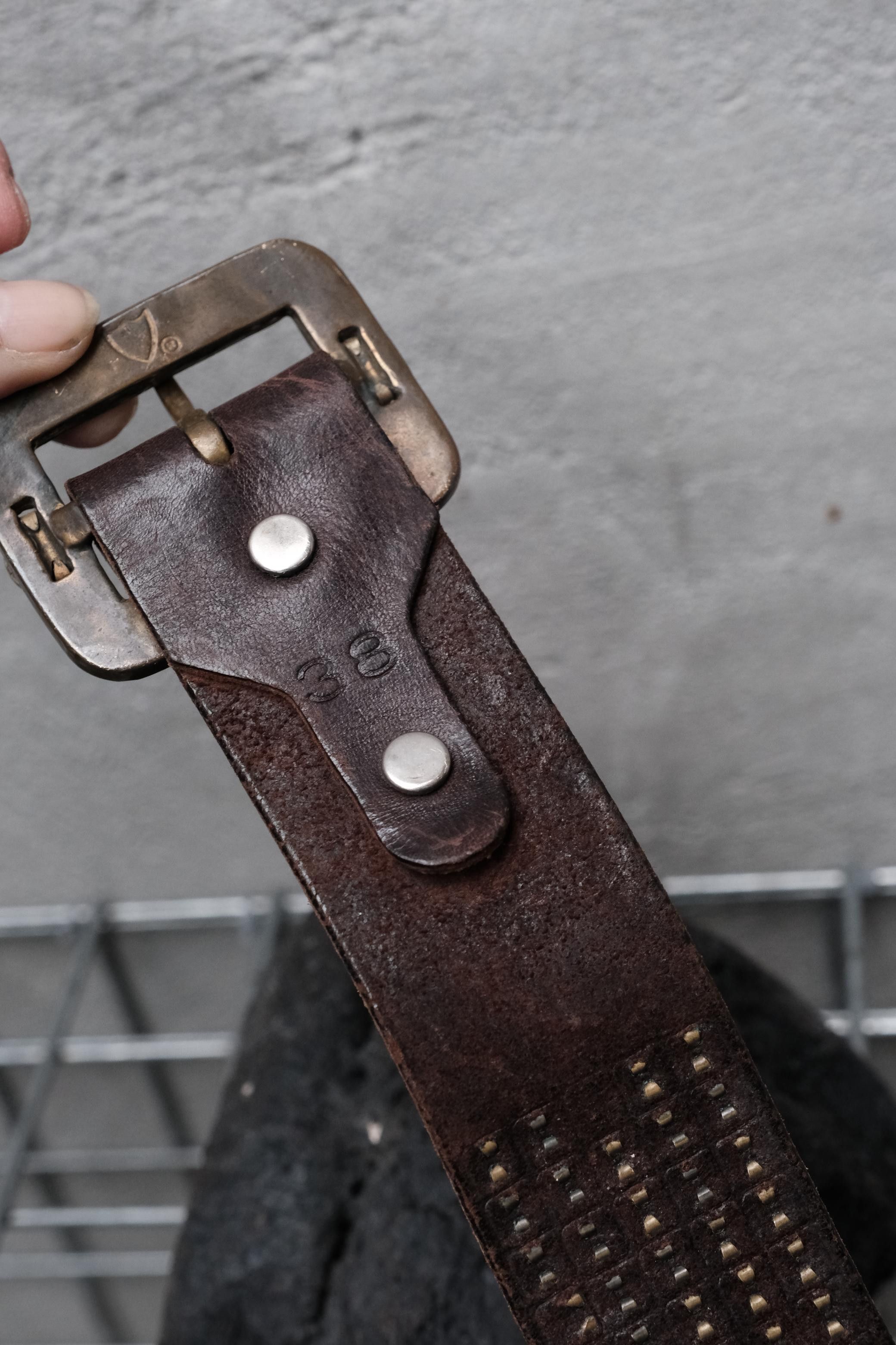 Hollywood Trading Company Hollywood Trading Company Brown 5-Row Pyramid Stud Belt Size ONE SIZE - 9 Thumbnail