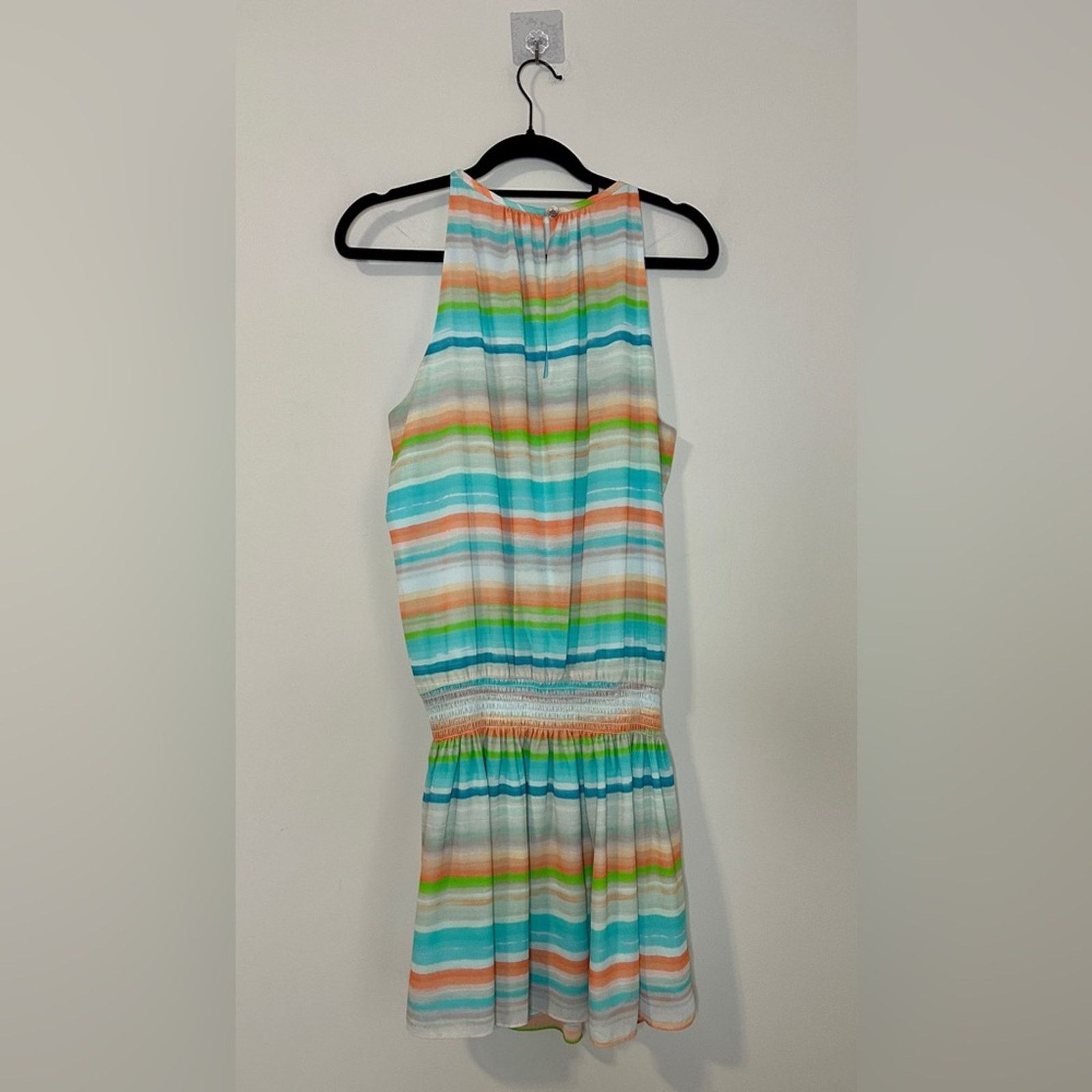 Ramy Brook Ramy Brook Size Large Pastel Stripe Printed Paris Mini Dress Size L / US 10 / IT 46 - 12 Thumbnail