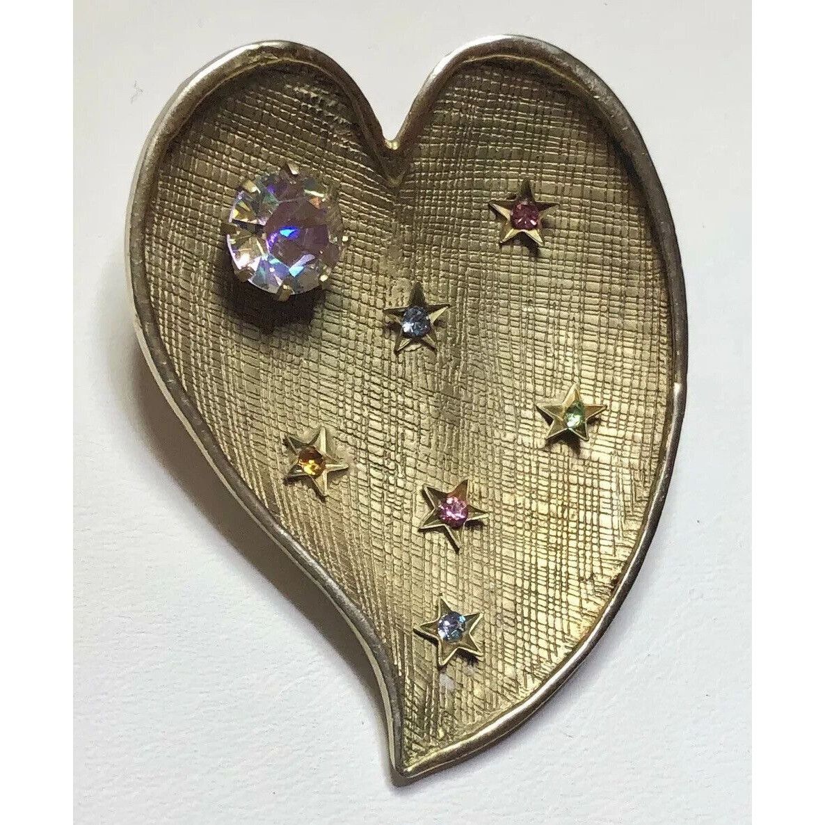 Vintage Vintage Signed Kramer New York Heart Star Rhinestone Brooch Size ONE SIZE - 2 Thumbnail